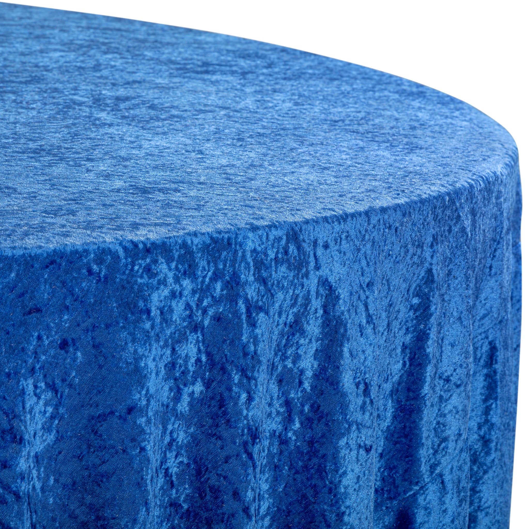 Velvet 120" Round Tablecloth - Royal Blue - Image 4