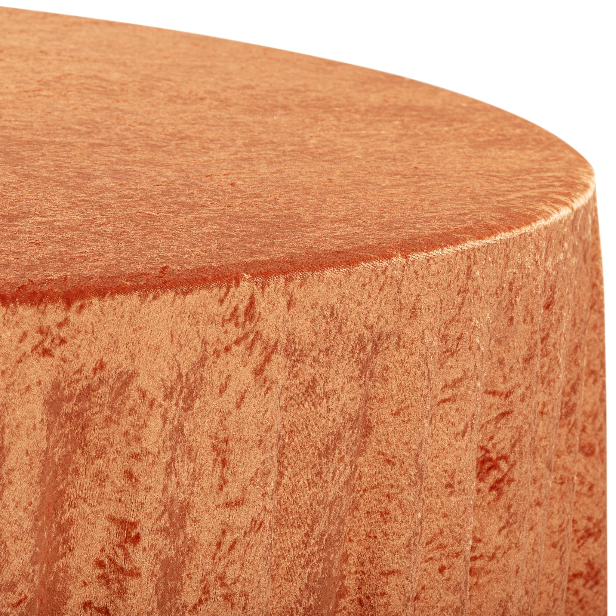 Velvet 120" Round Tablecloth - Rust - Image 2