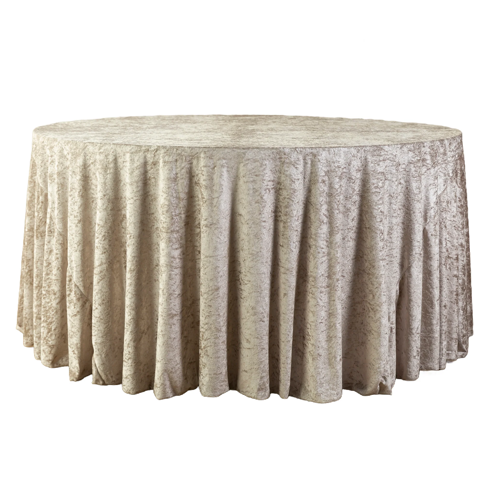 Velvet 120" Round Tablecloth - Taupe