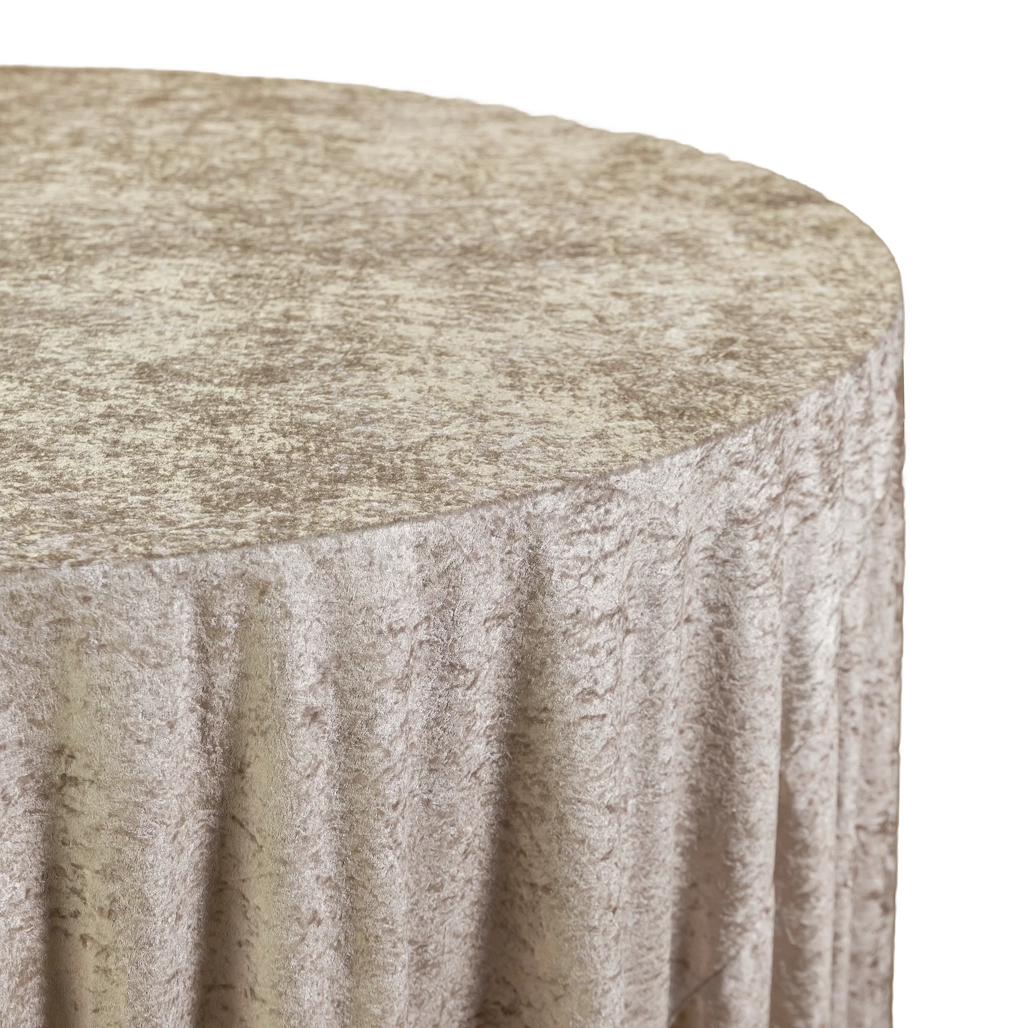 Velvet 120" Round Tablecloth - Taupe - Image 3