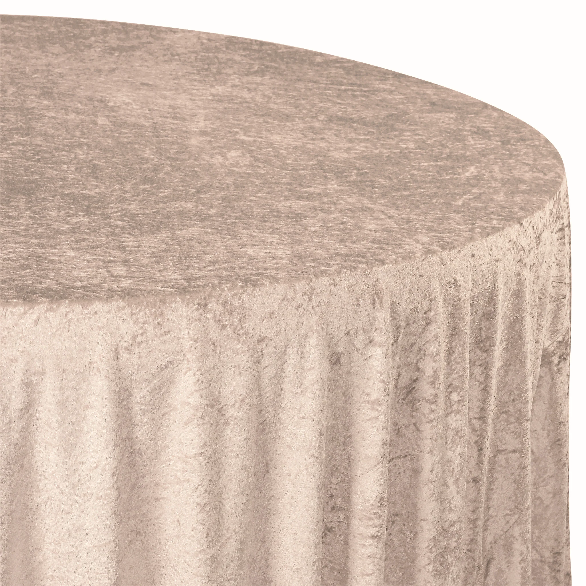 Velvet 120" Round Tablecloth - Beige - Image 4
