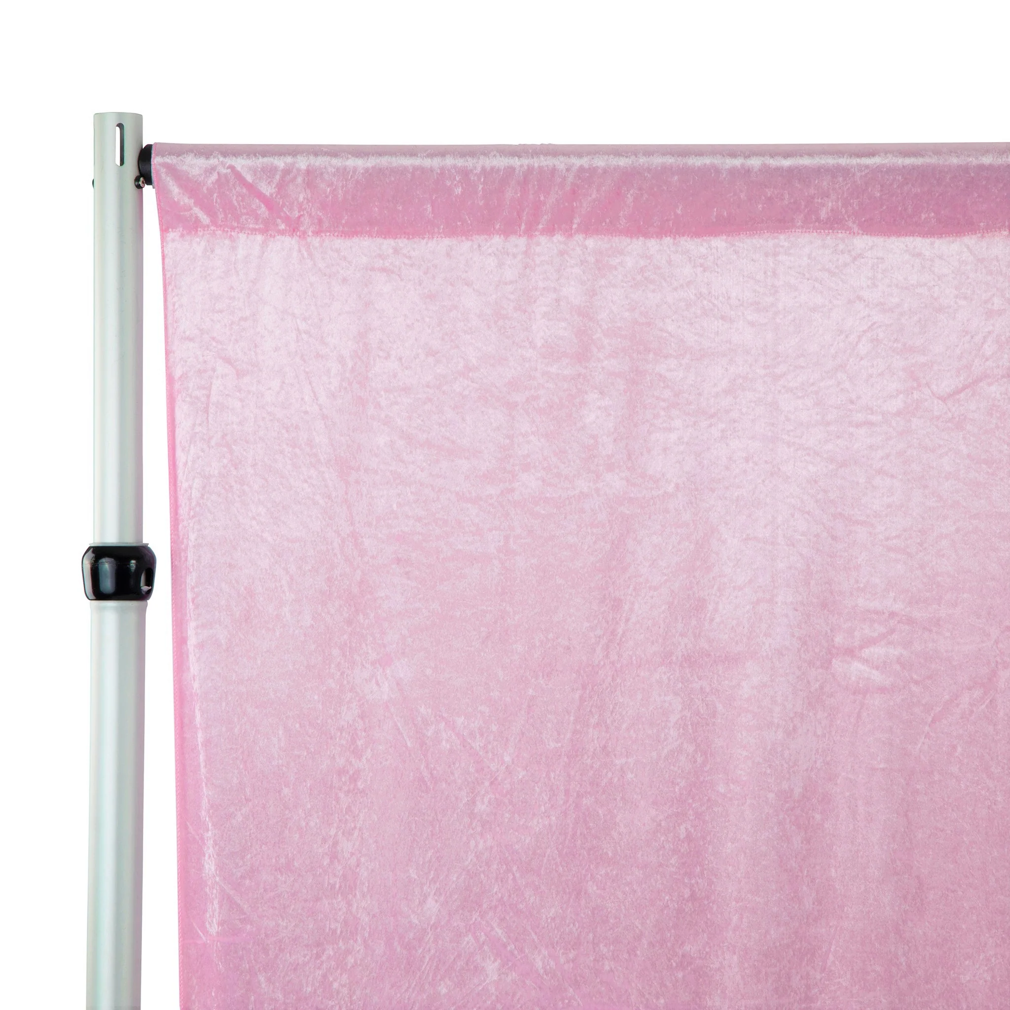 Velvet 12ft H x 52" W Drape/Backdrop Curtain Panel - Pink - Image 2