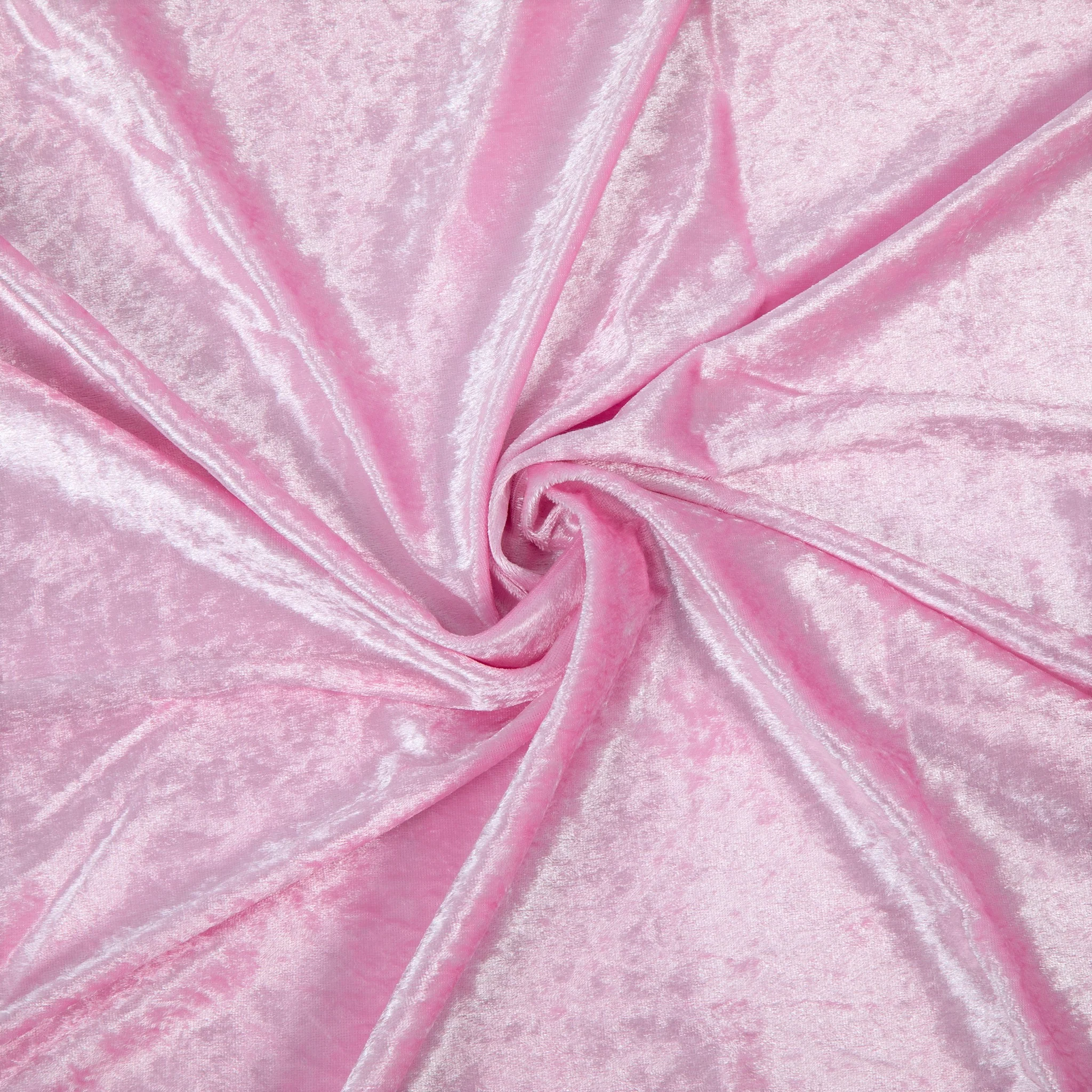 Velvet 12ft H x 52" W Drape/Backdrop Curtain Panel - Pink - Image 3
