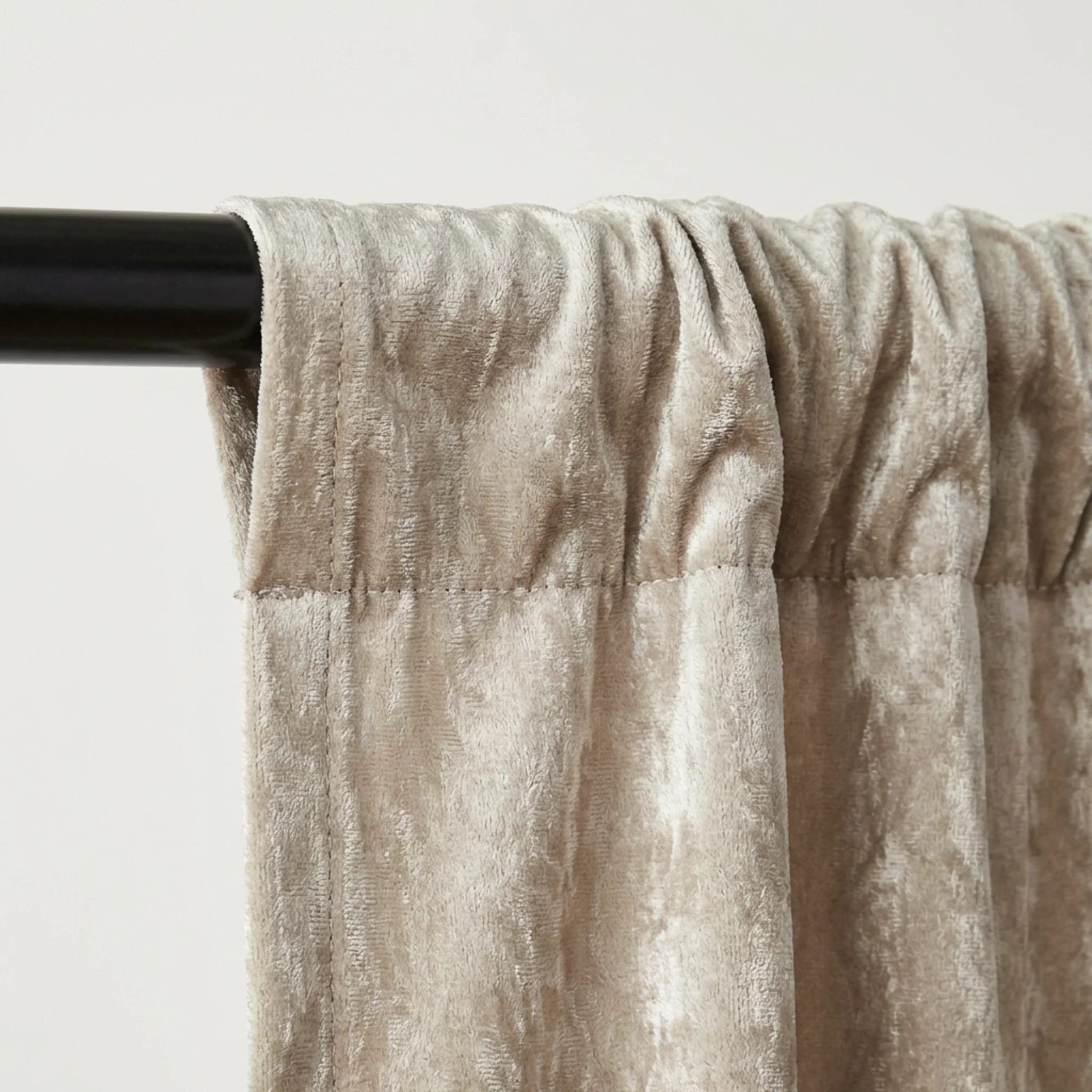 Velvet 12ft H x 52" W Drape/Backdrop Curtain Panel - Taupe - Image 3