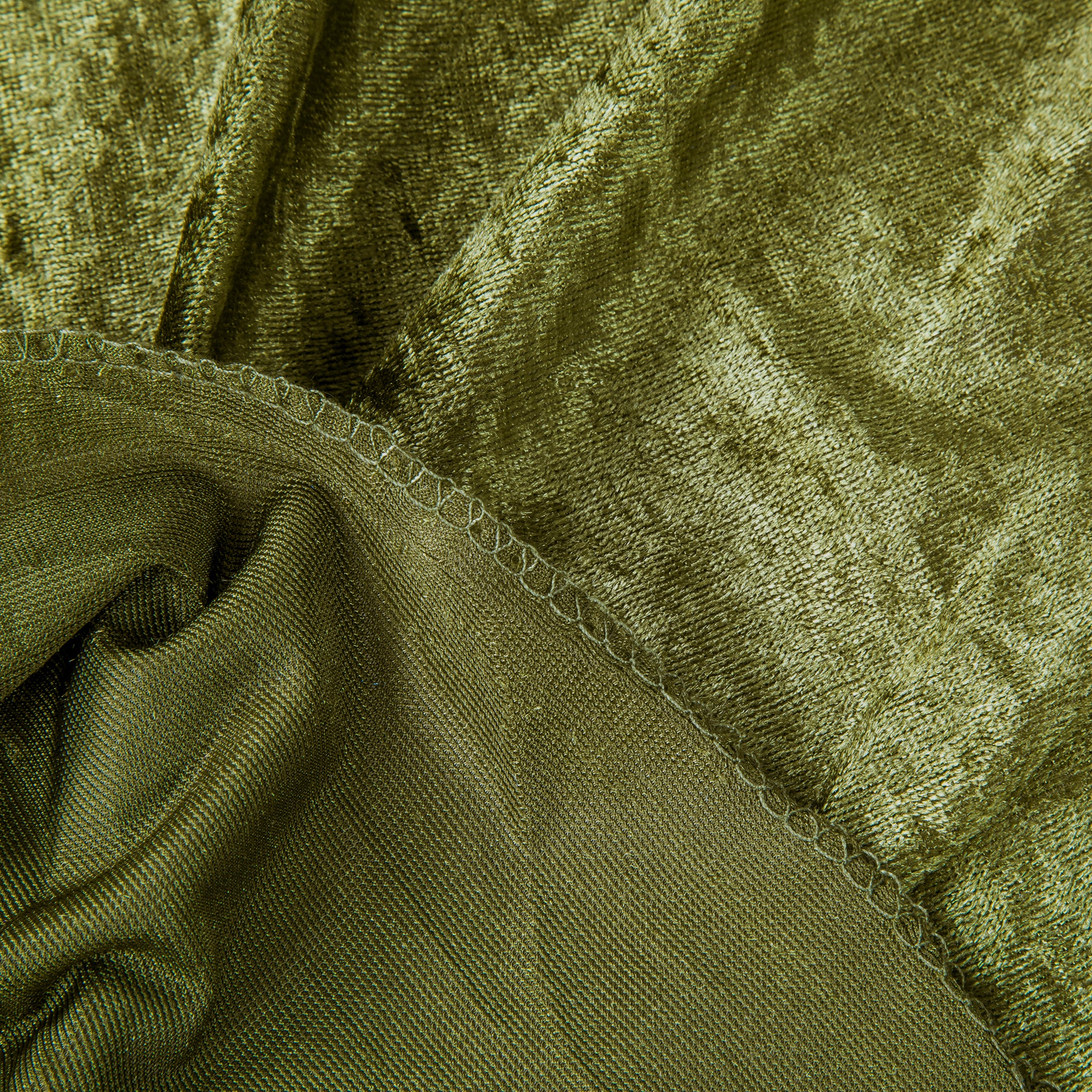 Velvet 12ft H x 52" W Drape/Backdrop Curtain Panel - Olive Green - Image 5