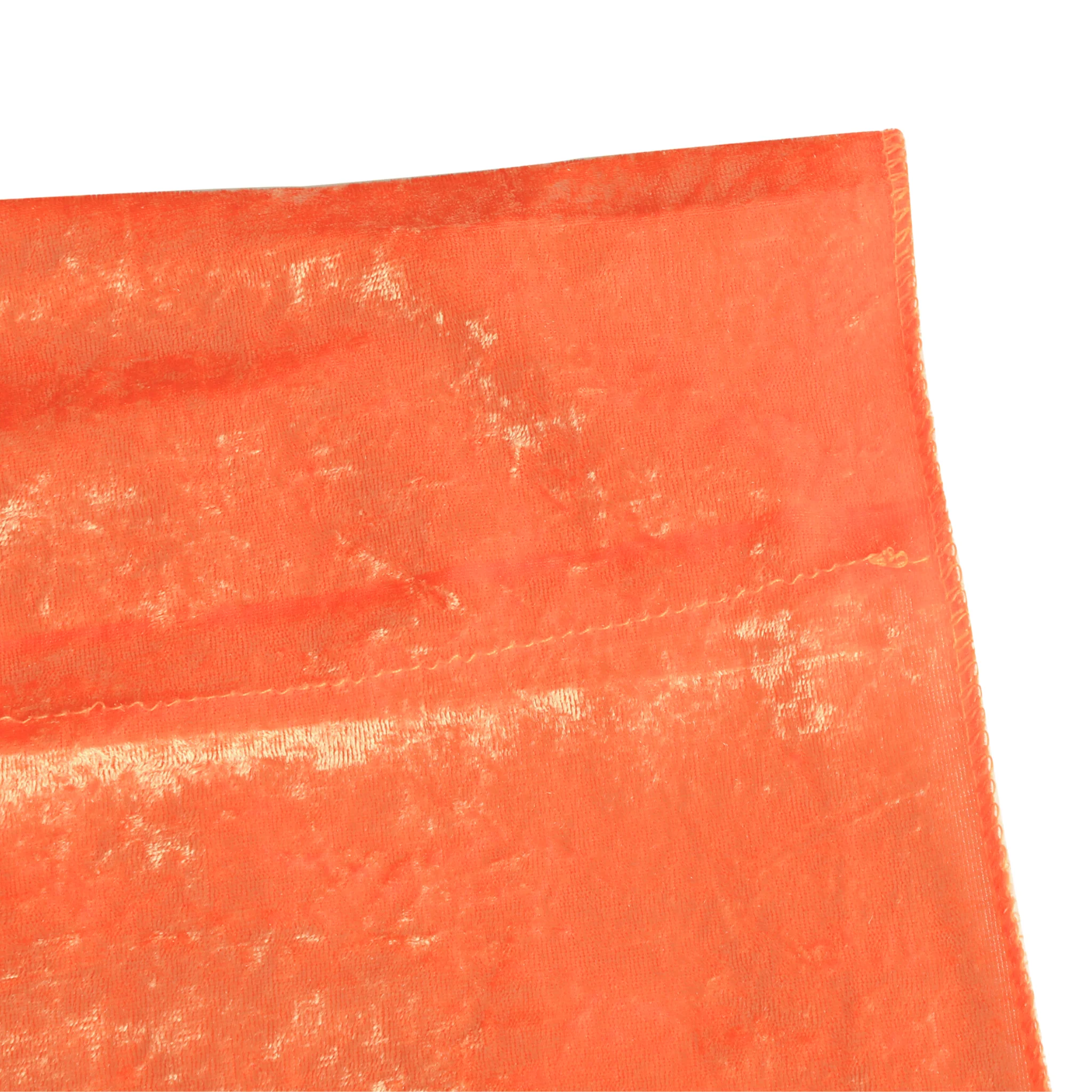 Velvet 12ft H x 52" W Drape/Backdrop Curtain Panel - Orange - Image 3