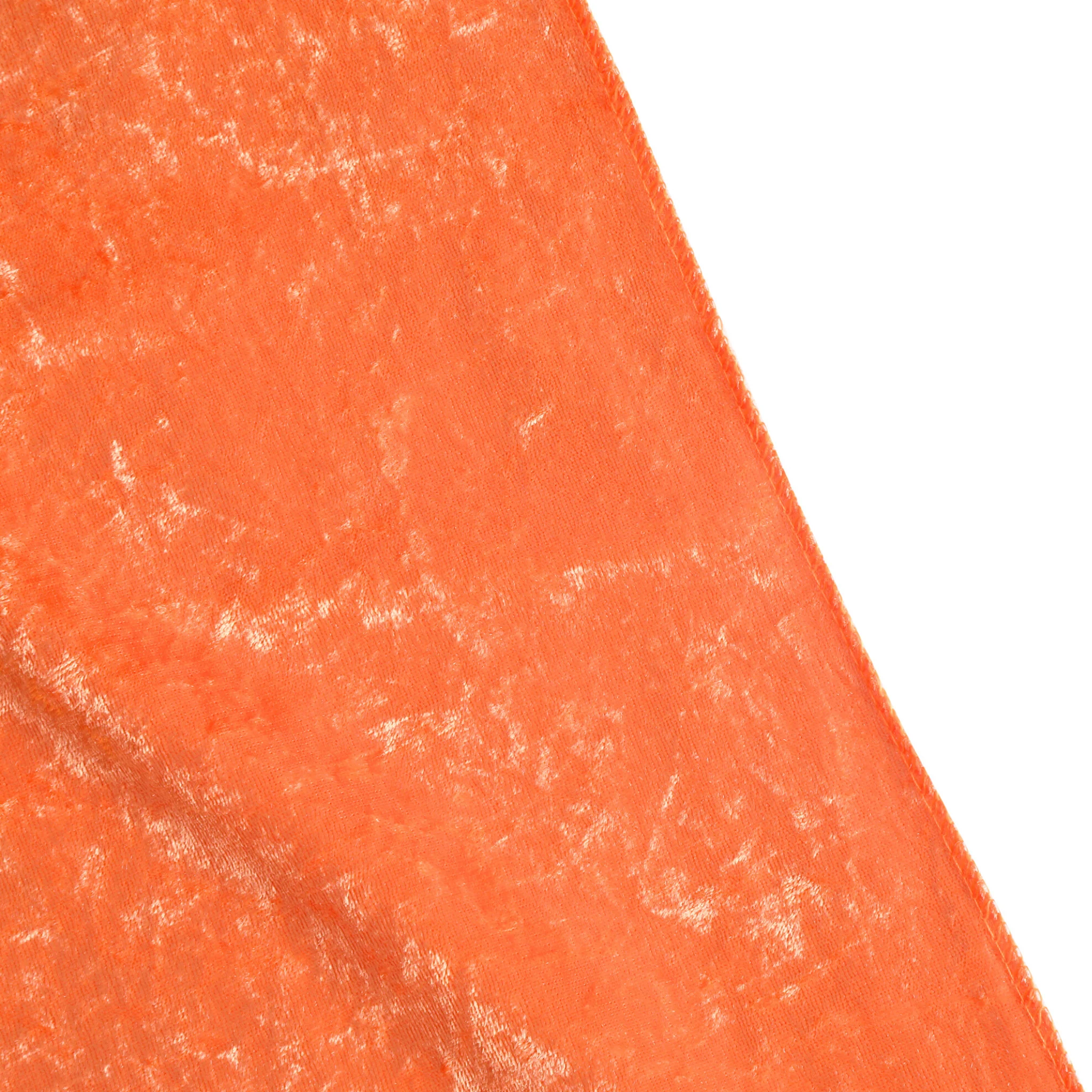 Velvet 12ft H x 52" W Drape/Backdrop Curtain Panel - Orange - Image 5