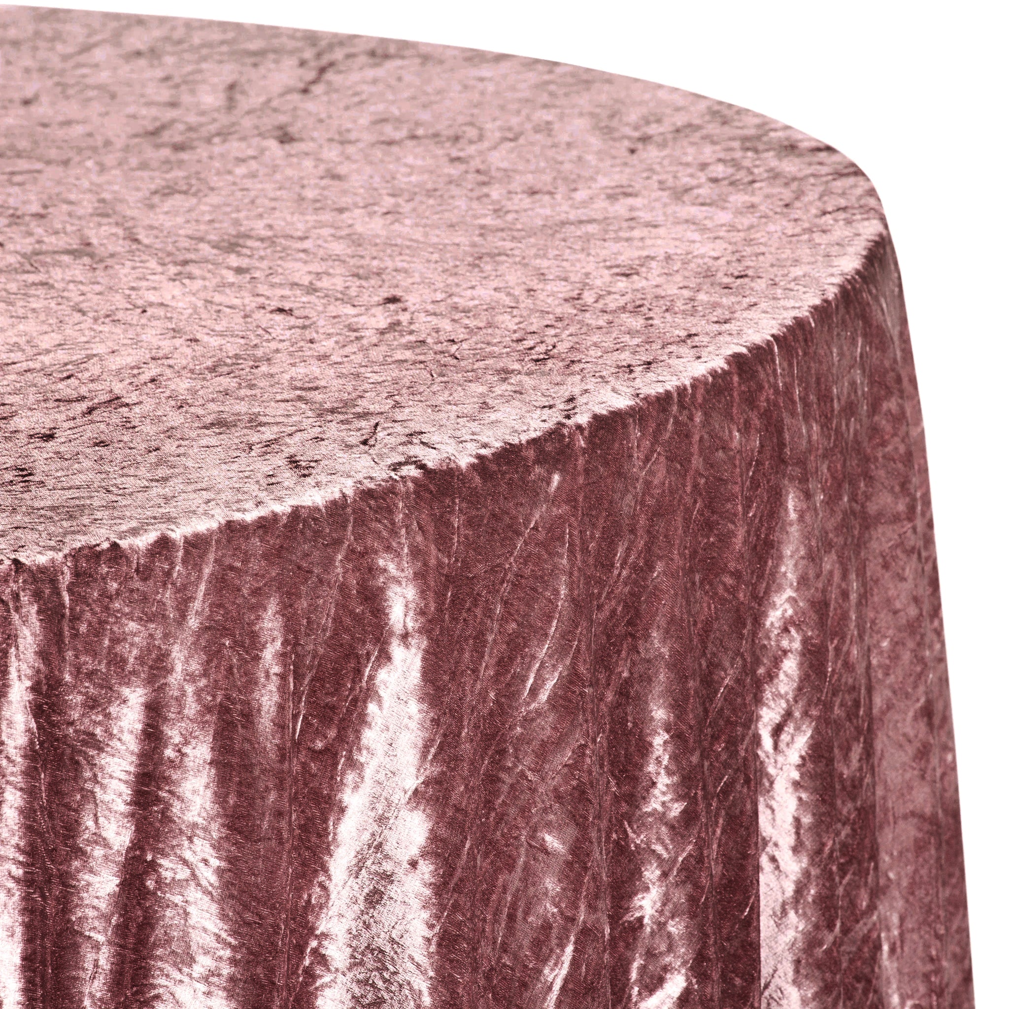 Velvet 132" Round Tablecloth - Dark Dusty Rose/Mauve - Image 4