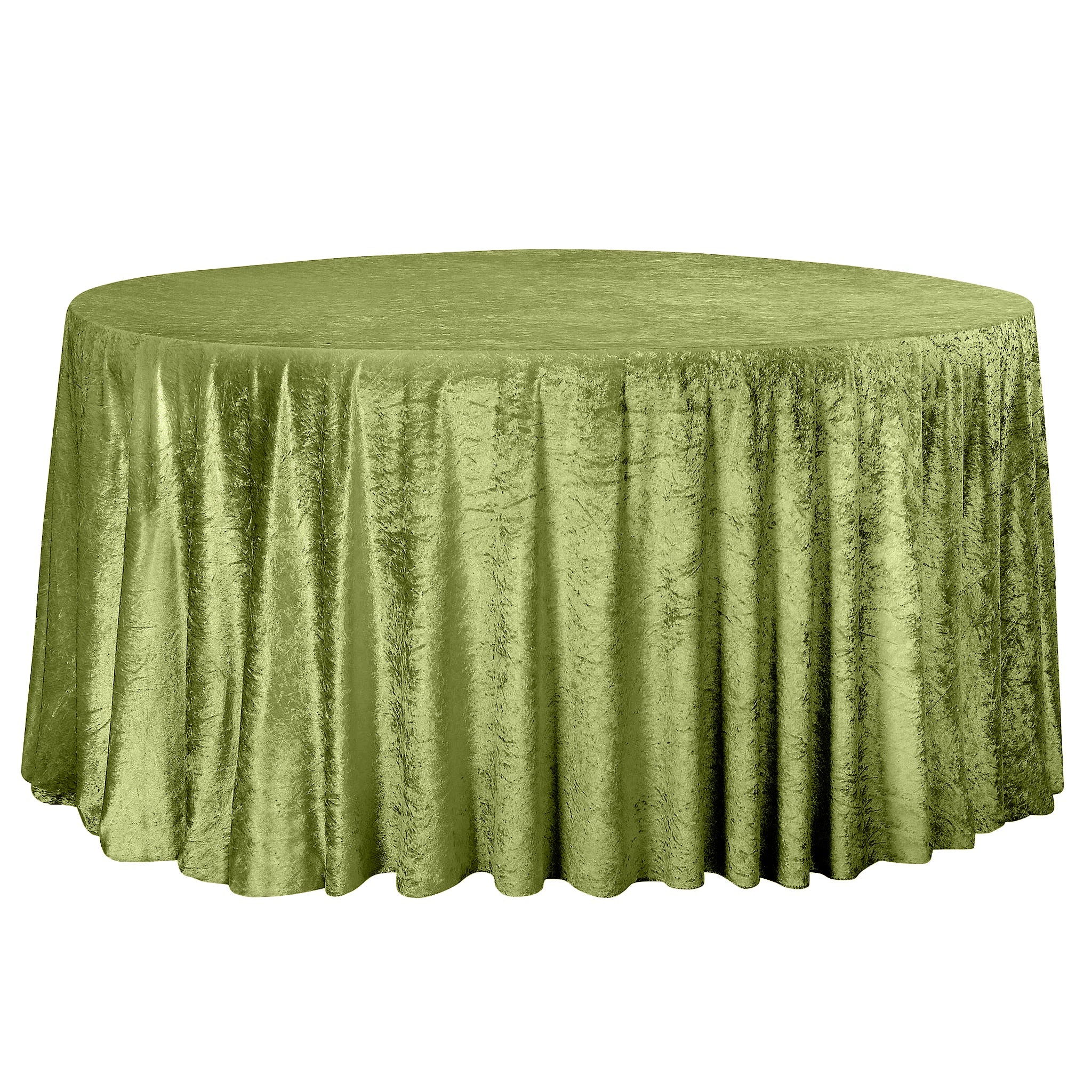 Velvet 132" Round Tablecloth - Dark Sage Green