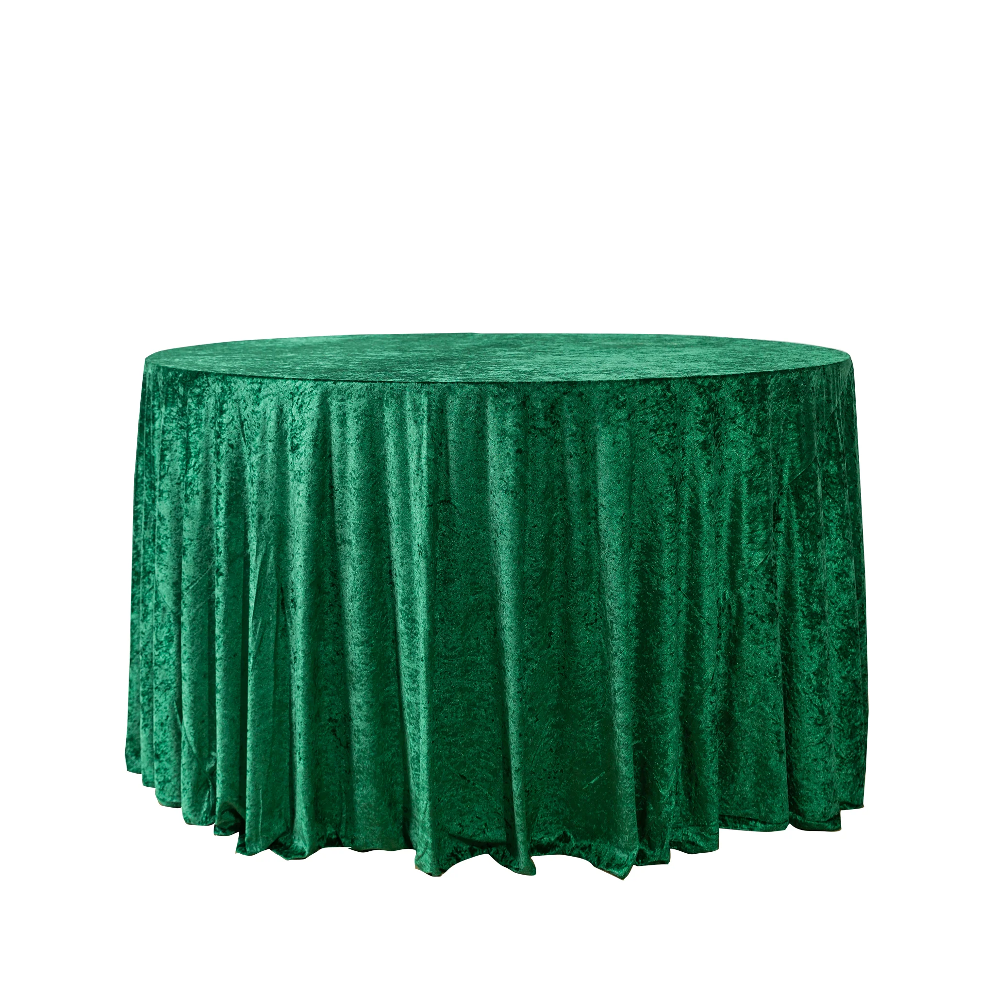 Velvet 132" Round Tablecloth - Forest Green