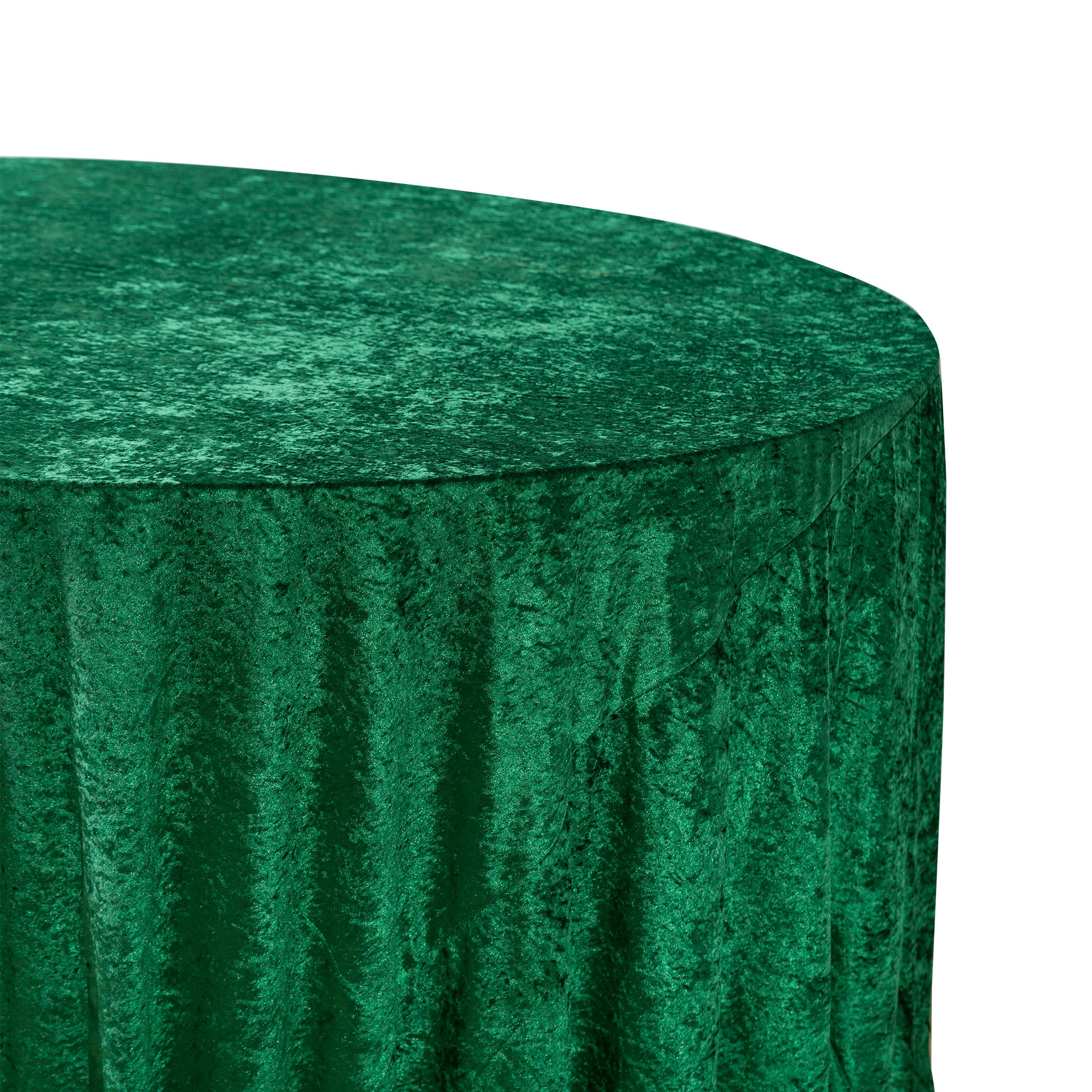 Velvet 132" Round Tablecloth - Forest Green - Image 2