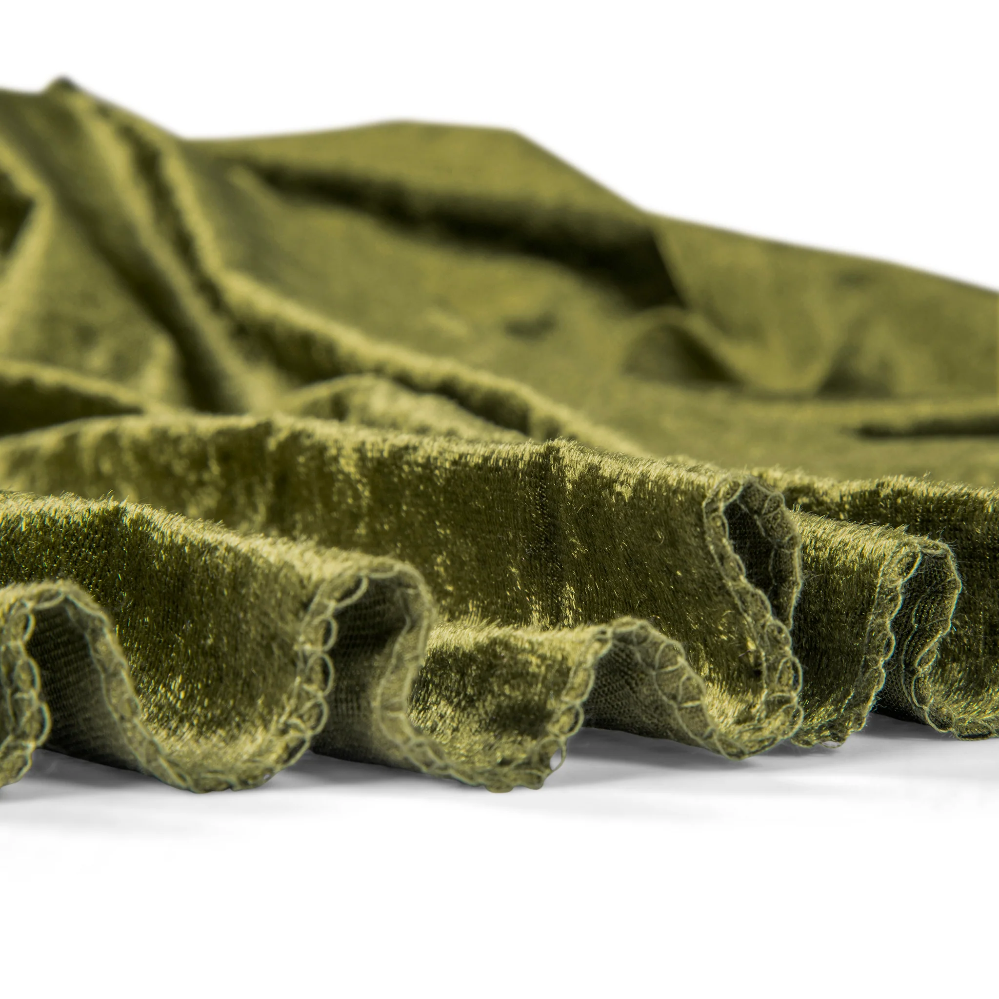 Velvet 132" Round Tablecloth - Olive Green - Image 8
