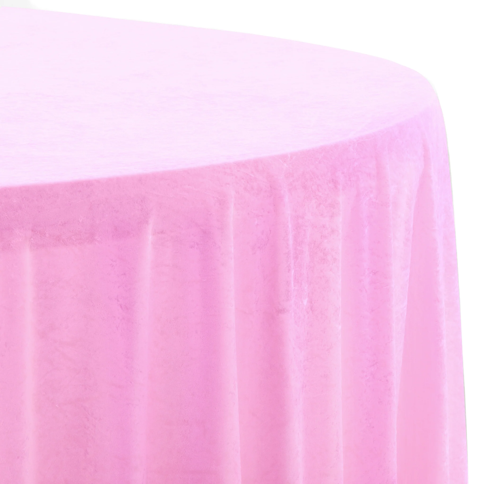 Velvet 132" Round Tablecloth - Pink - Image 4