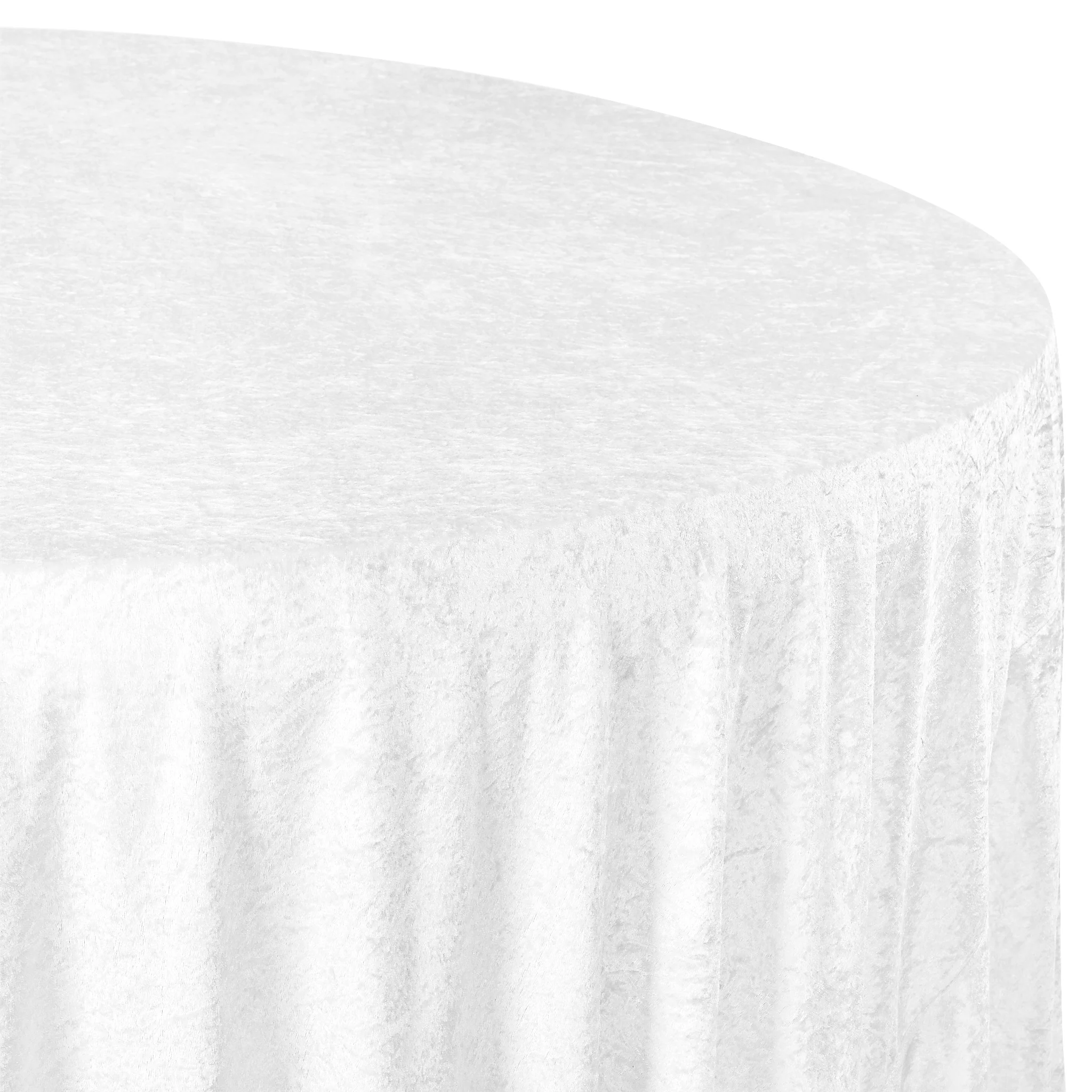 Velvet 132" Round Tablecloth - White - Image 4