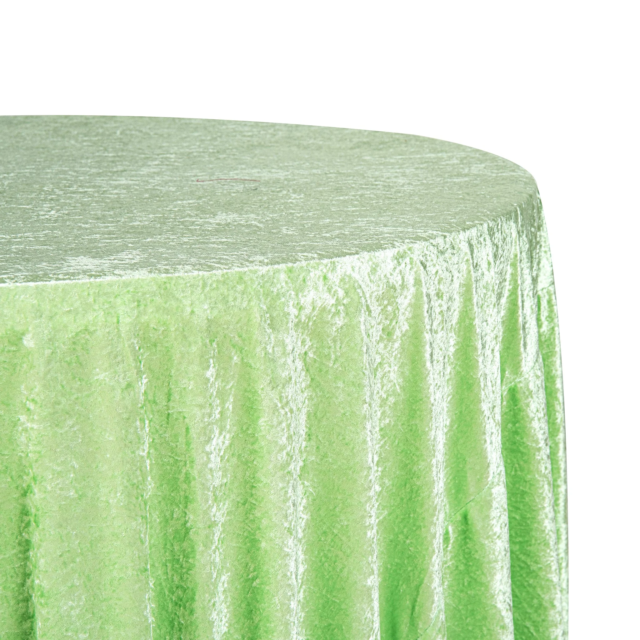 Velvet 132" Round Tablecloth - Mint Green - Image 3
