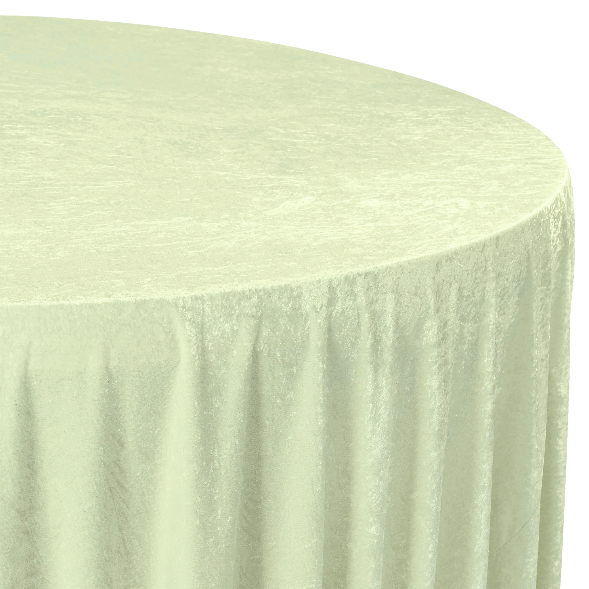 Velvet 132" Round Tablecloth - Sage Green - Image 3