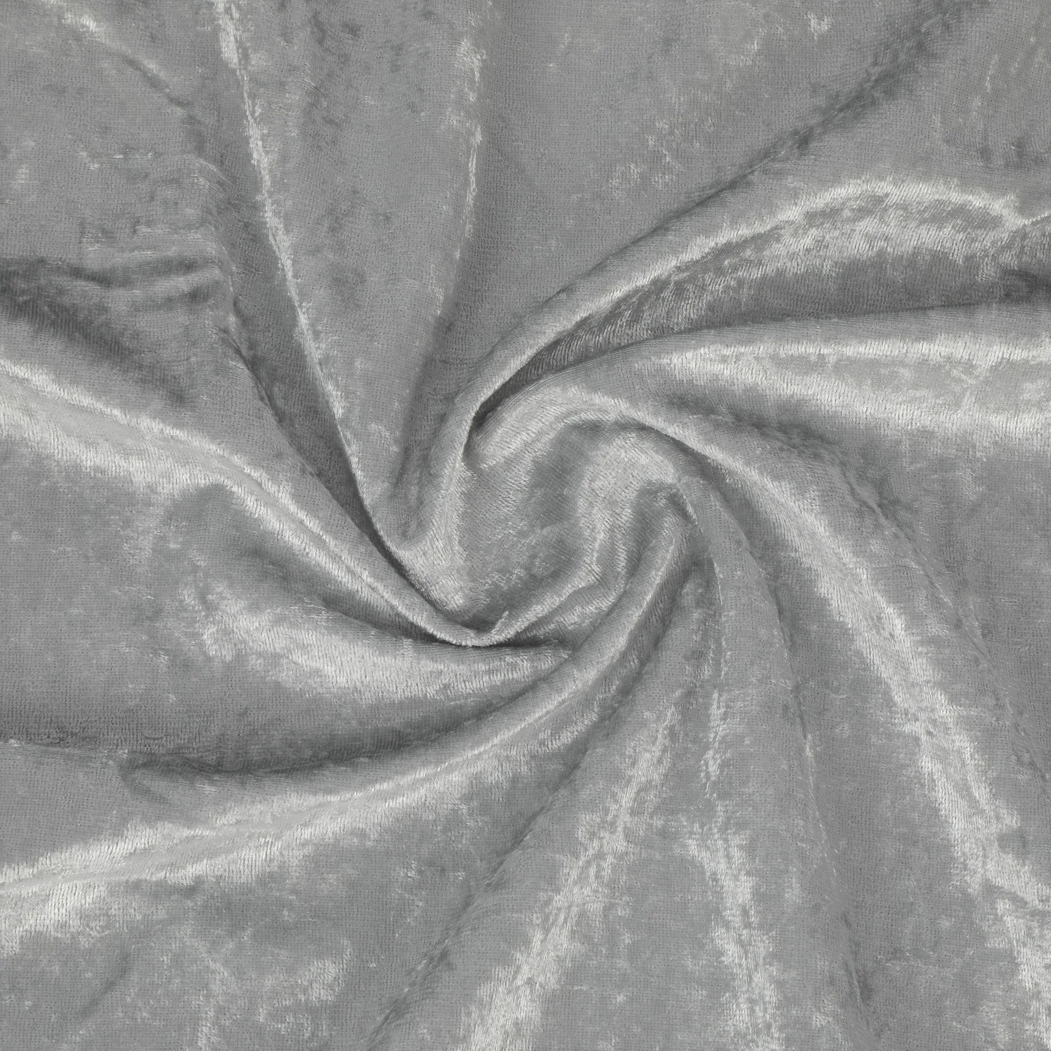Velvet 14ft H x 52" W Drape/Backdrop Curtain Panel - Silver - Image 2