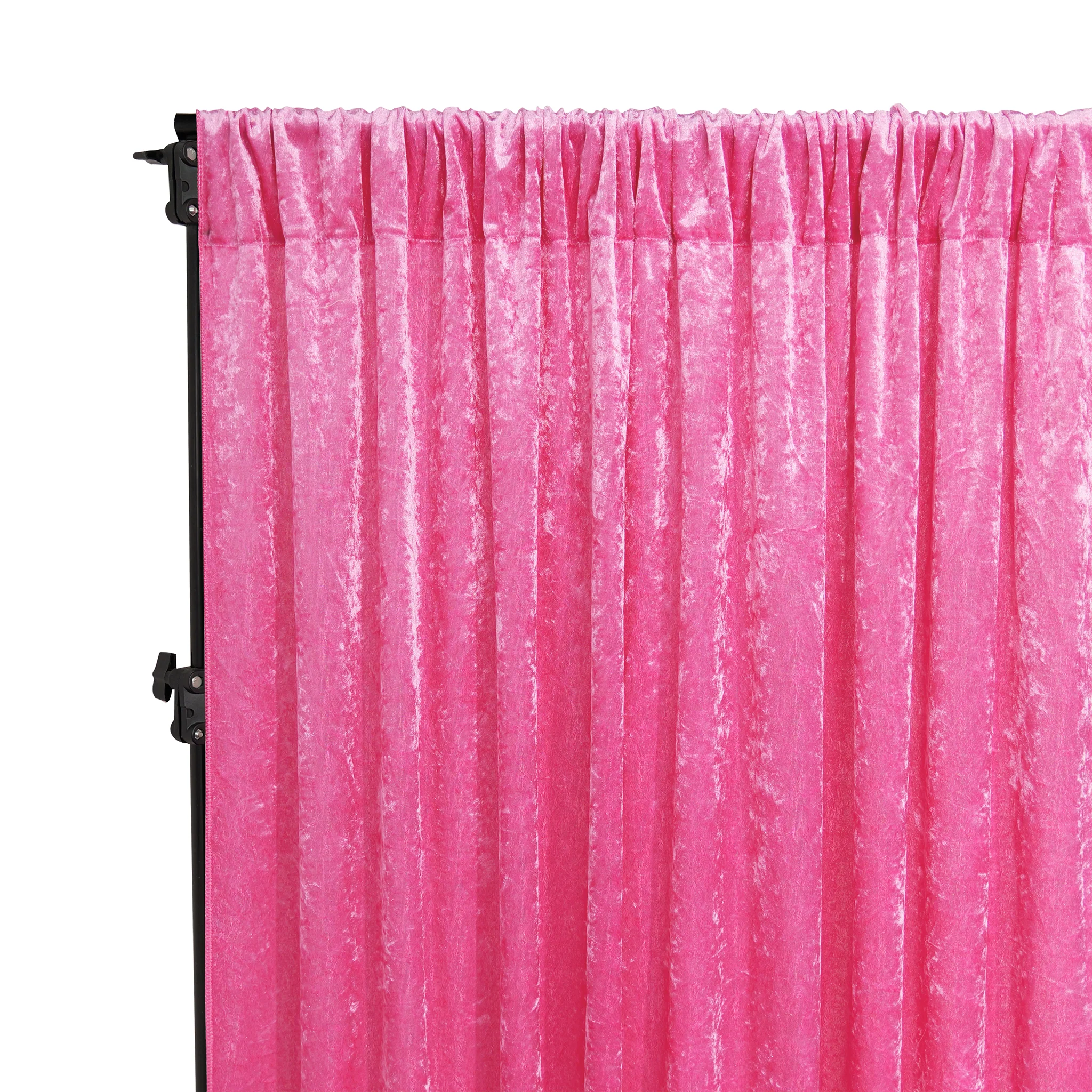 Velvet 14ft H x 52" W Drape/Backdrop Curtain Panel - Fuchsia