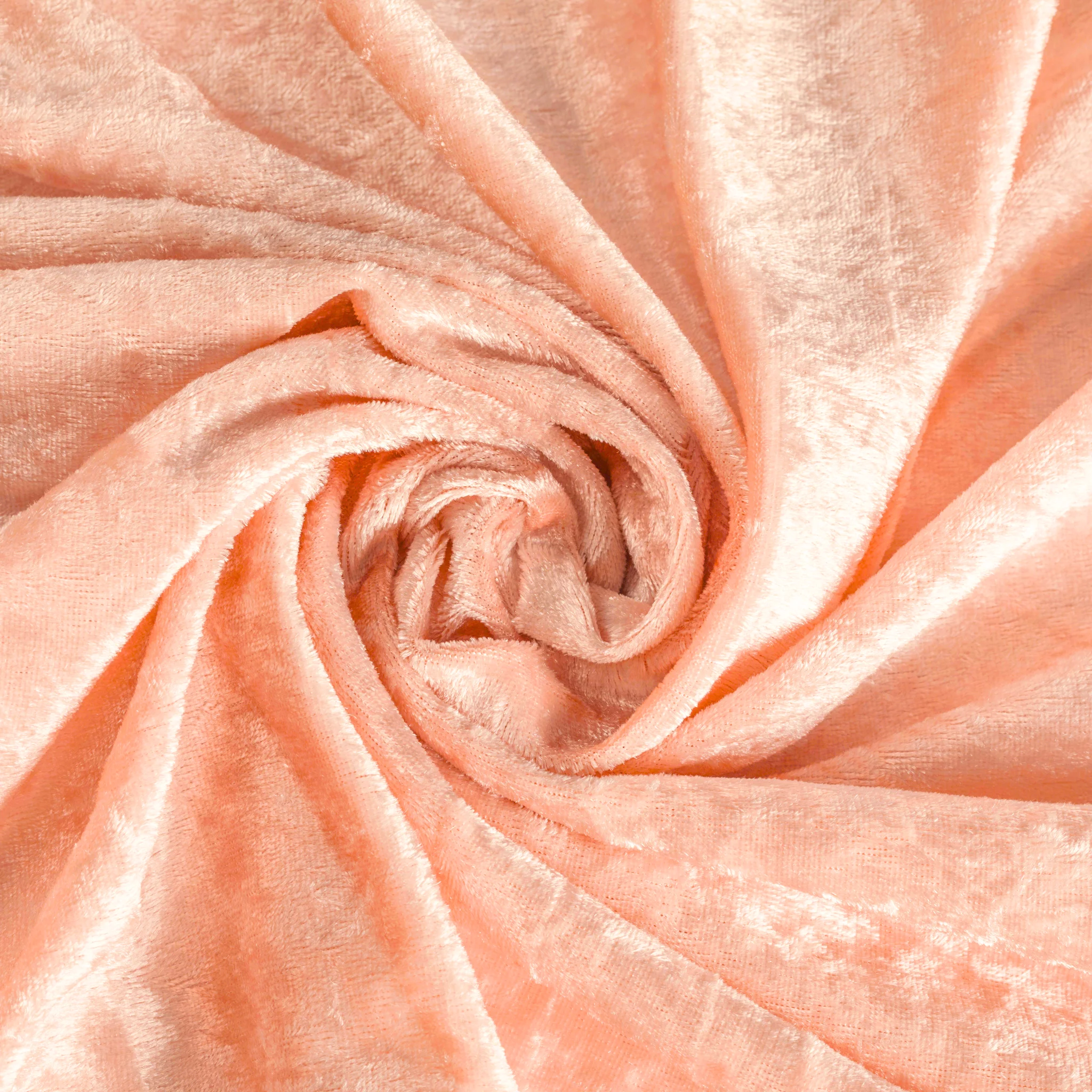 Velvet 16ft H x 52" W Drape/Backdrop Curtain Panel - Peach - Image 2
