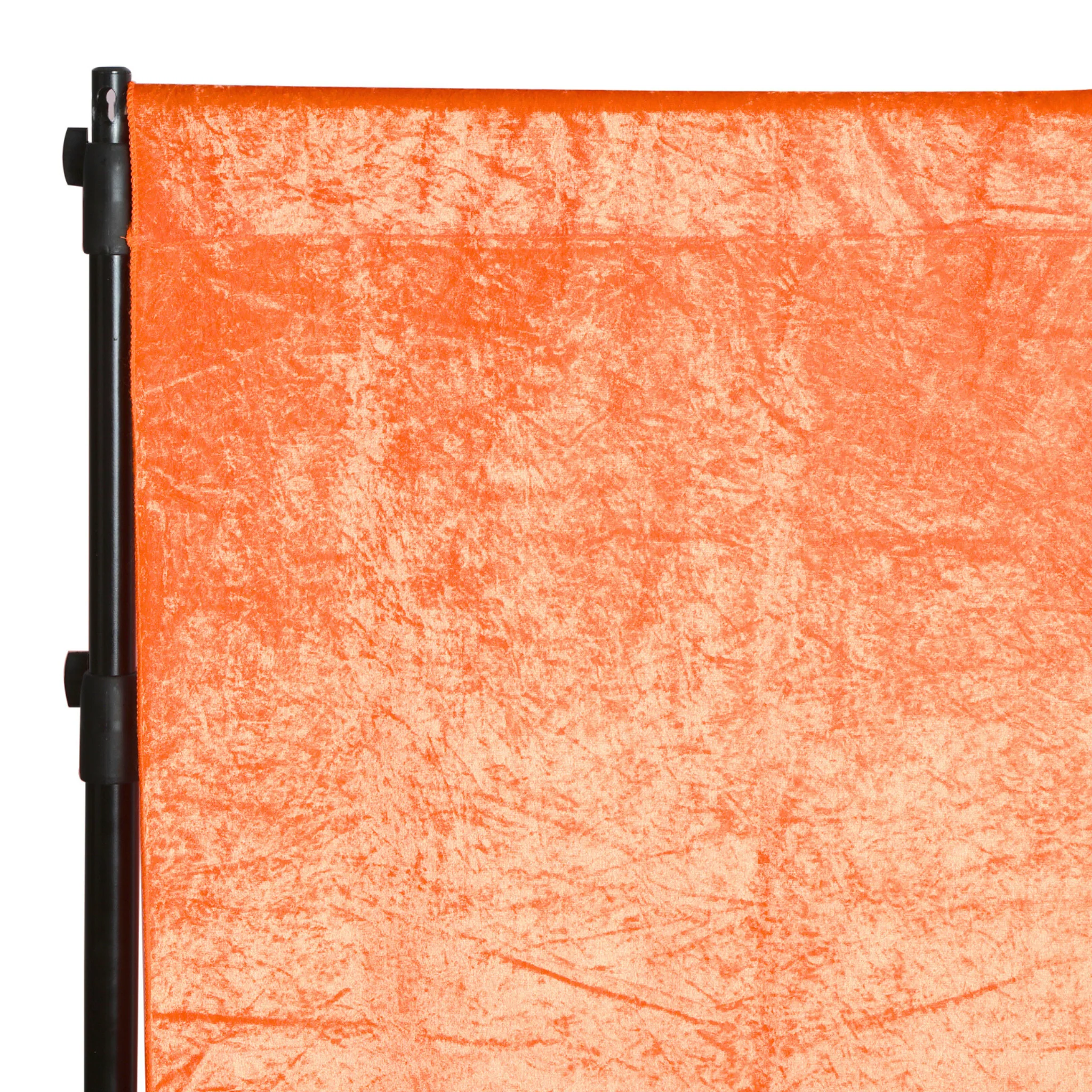 Velvet 16ft H x 52" W Drape/Backdrop Curtain Panel - Orange - Image 2