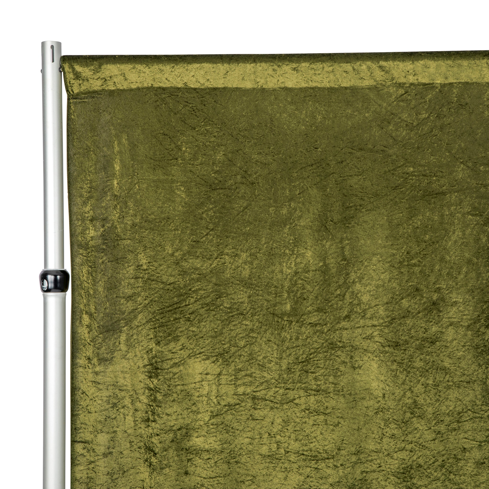 Velvet 18ft H x 52" W Drape/Backdrop Curtain Panel - Olive Green - Image 4
