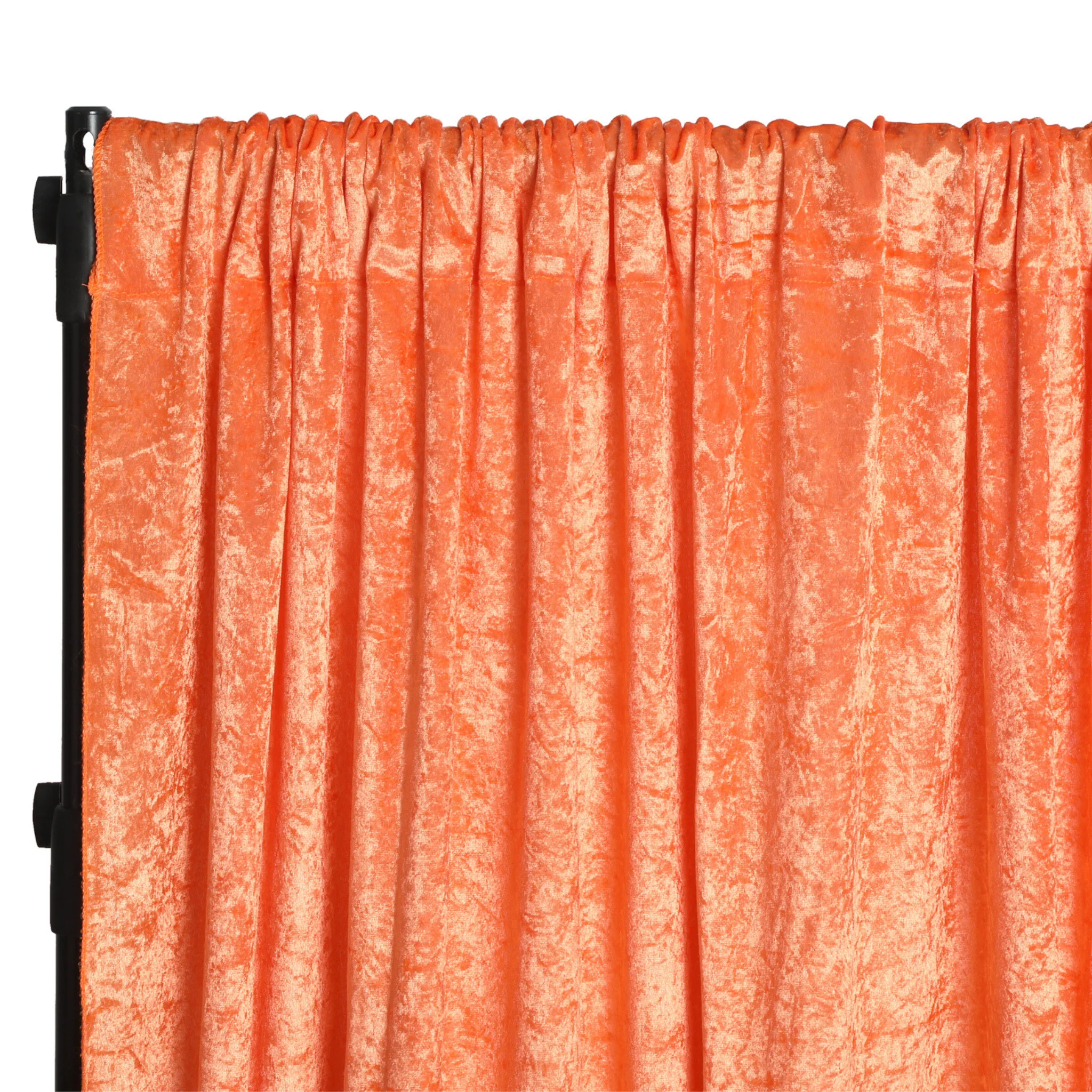 Velvet 18ft H x 52" W Drape/Backdrop Curtain Panel - Orange
