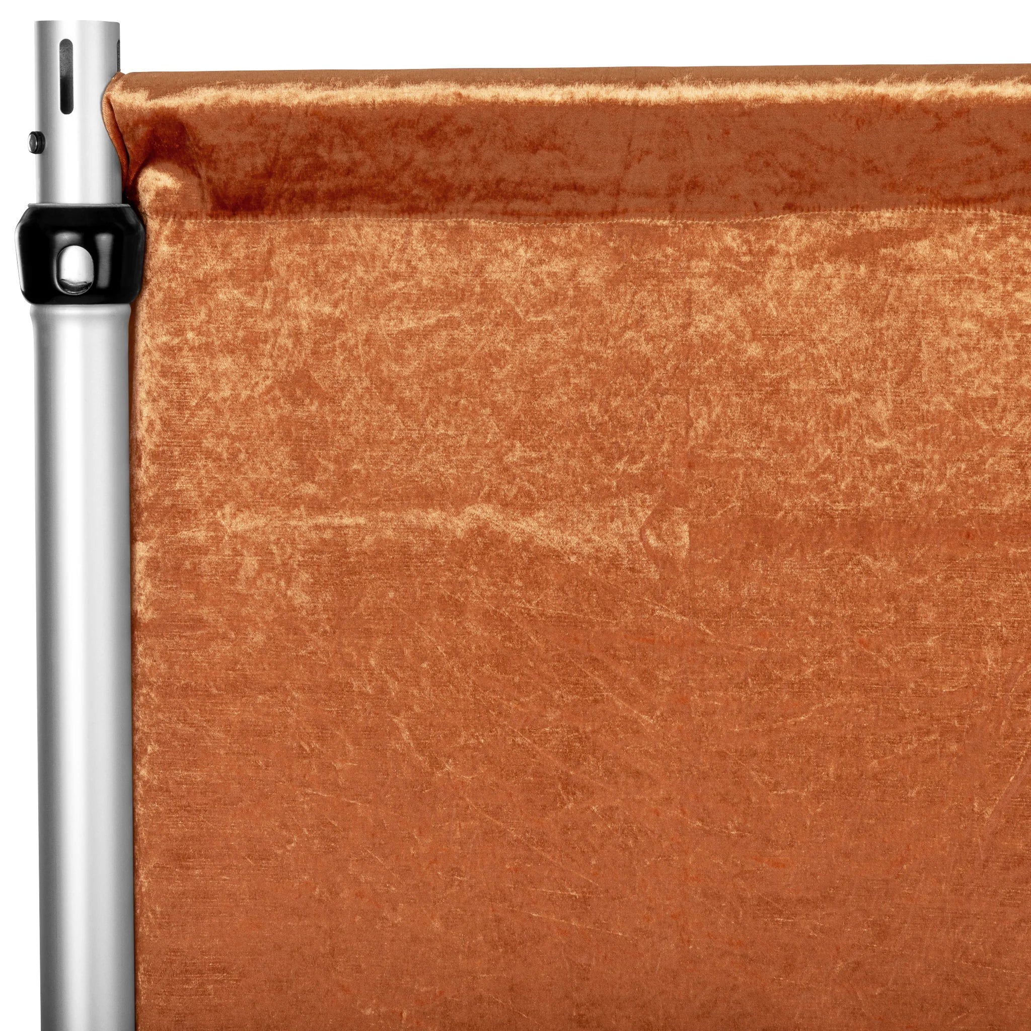Velvet 18ft H x 52" W Drape/Backdrop Curtain Panel - Rust - Image 2