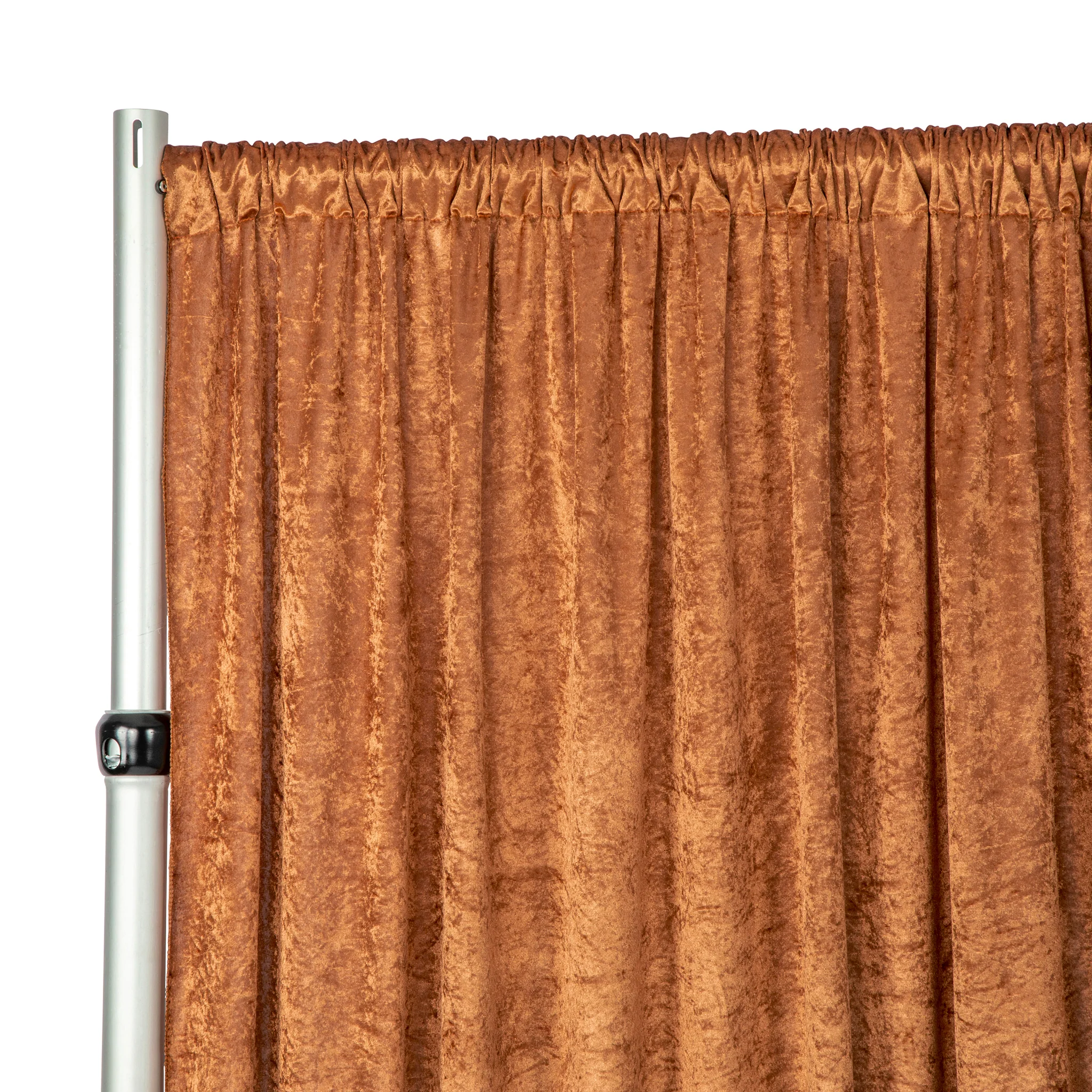 Velvet 18ft H x 52" W Drape/Backdrop Curtain Panel - Terracotta