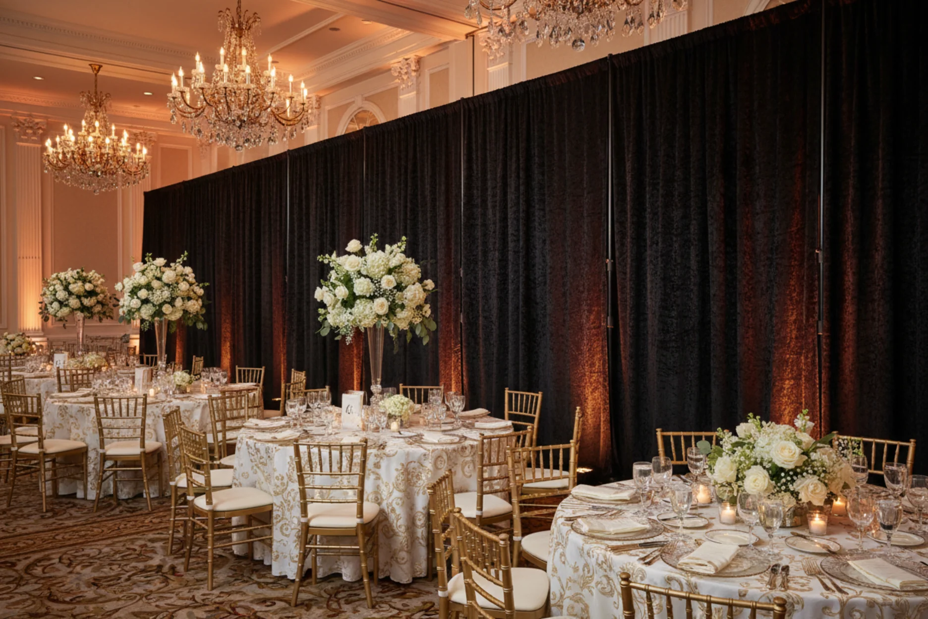 Velvet 20ft H x 52" W Drape/Backdrop Curtain Panel - Black - Image 3