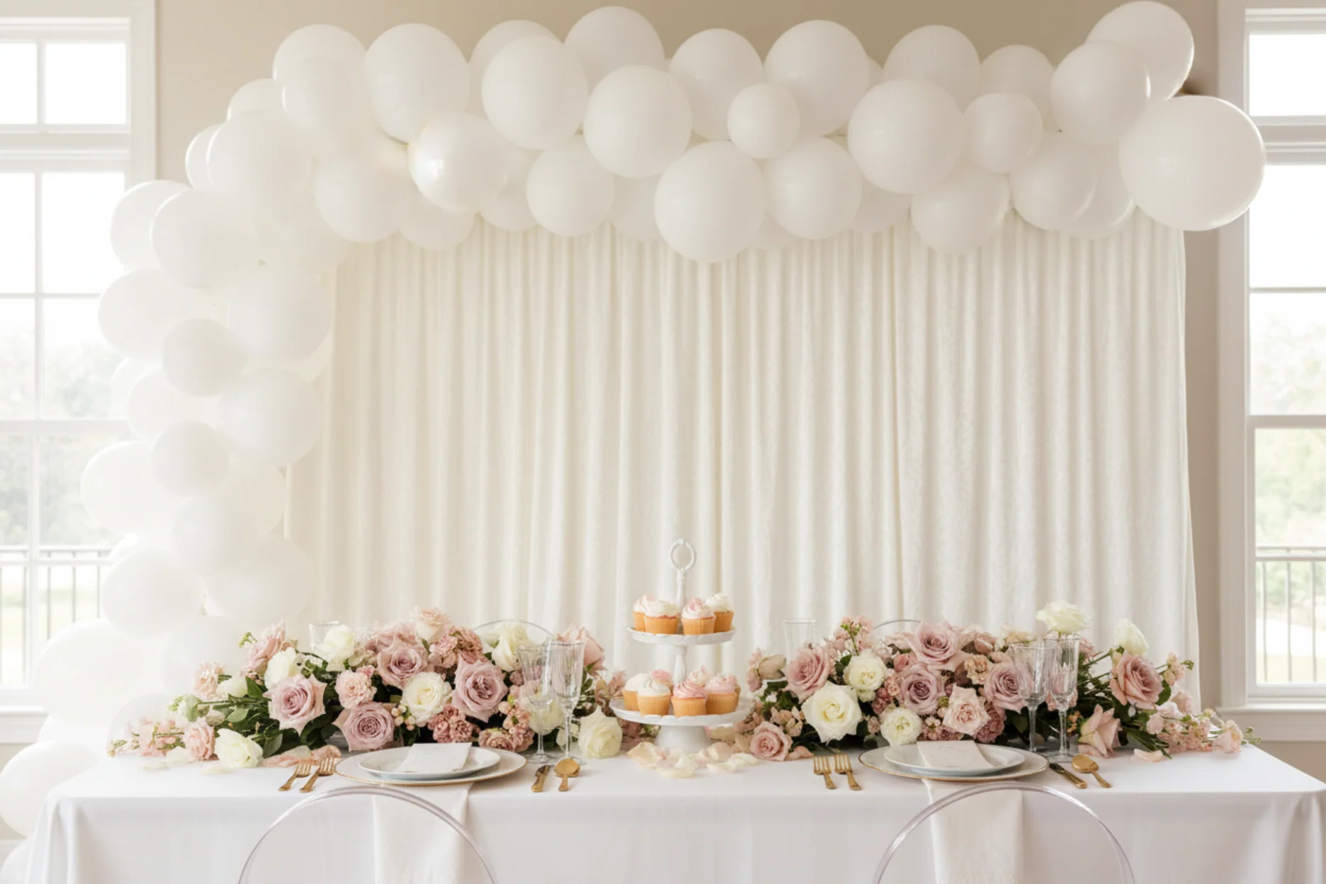 Velvet 20ft H x 52" W Drape/Backdrop Curtain Panel - Ivory - Image 2
