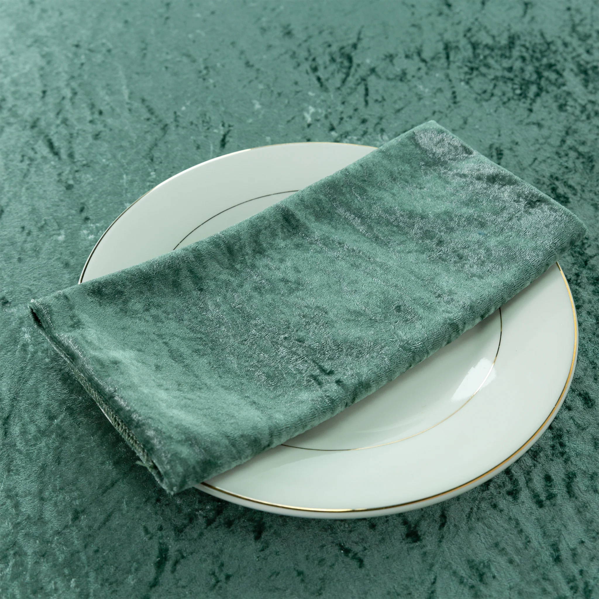 Velvet 20"x20" Linen Napkin - Eucalyptus - Image 2