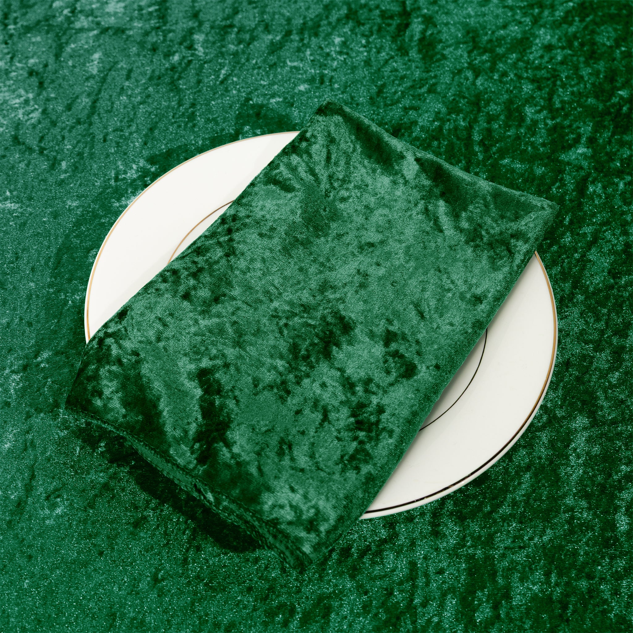 Velvet 20"x20" Linen Napkin - Forest Green - Image 2
