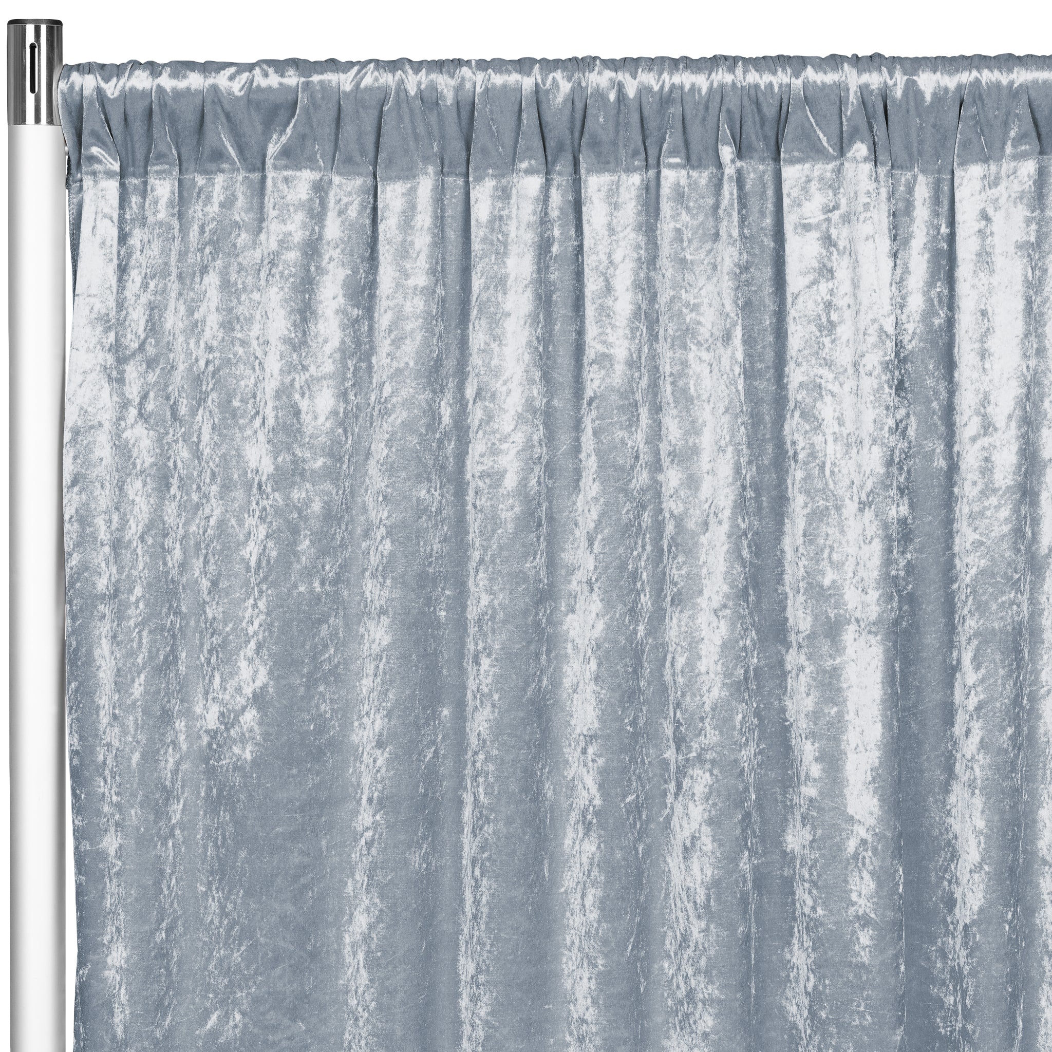 Velvet 8ft H x 52" W Drape/Backdrop Curtain Panel - Dusty Blue