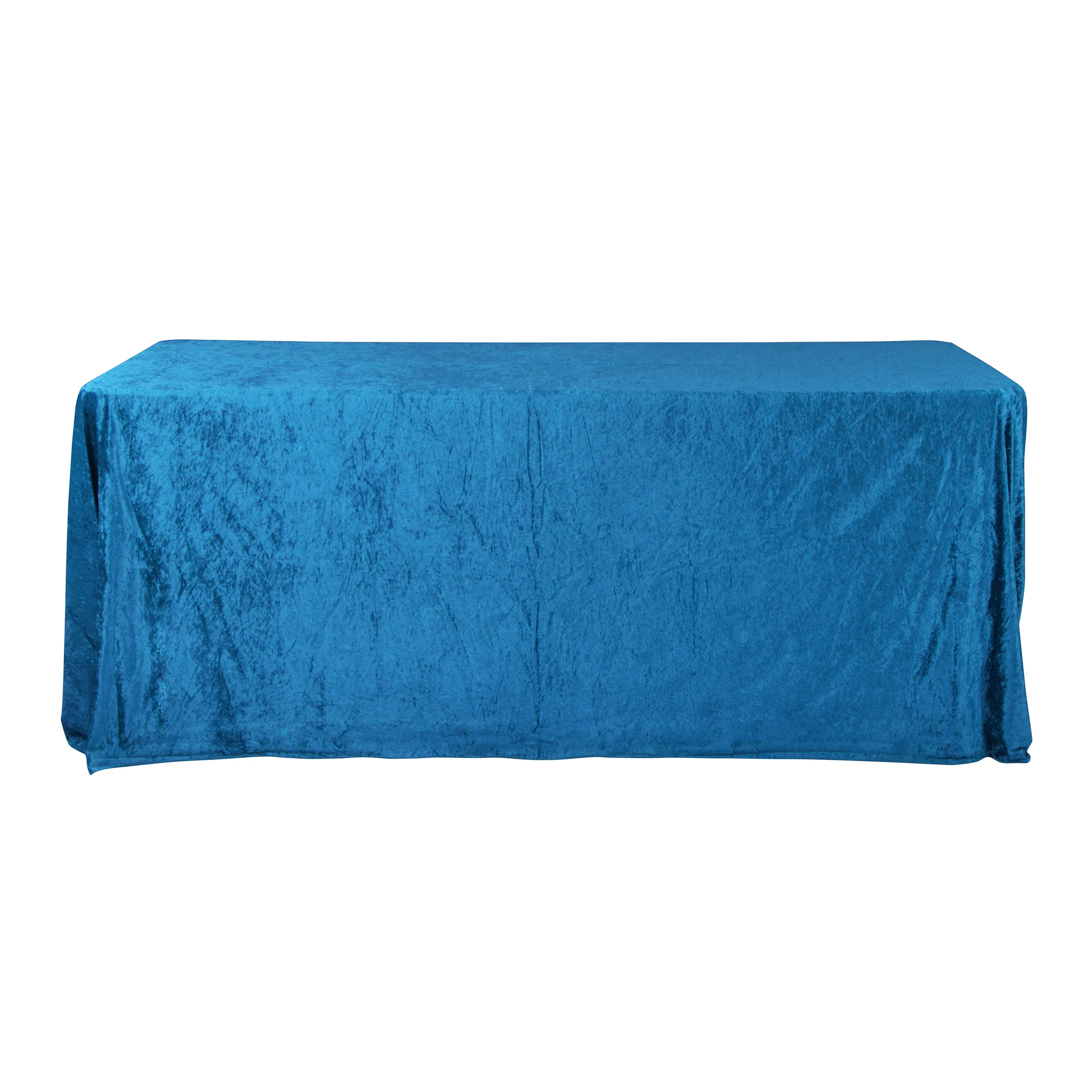 Velvet 90"x132" Rectangular Tablecloth - Dark Teal - Image 6