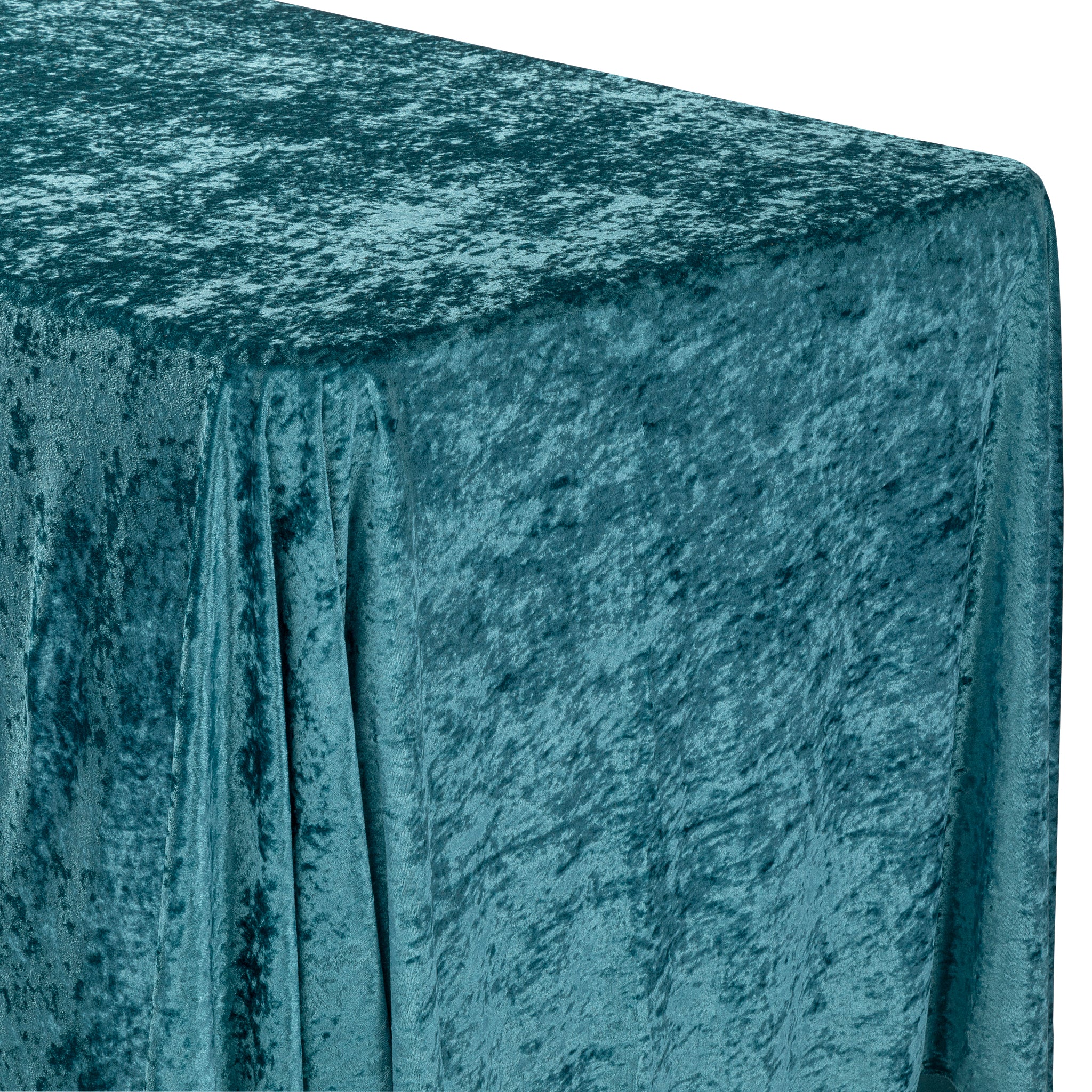 Velvet 90"x132" Rectangular Tablecloth - Dark Turquoise - Image 2