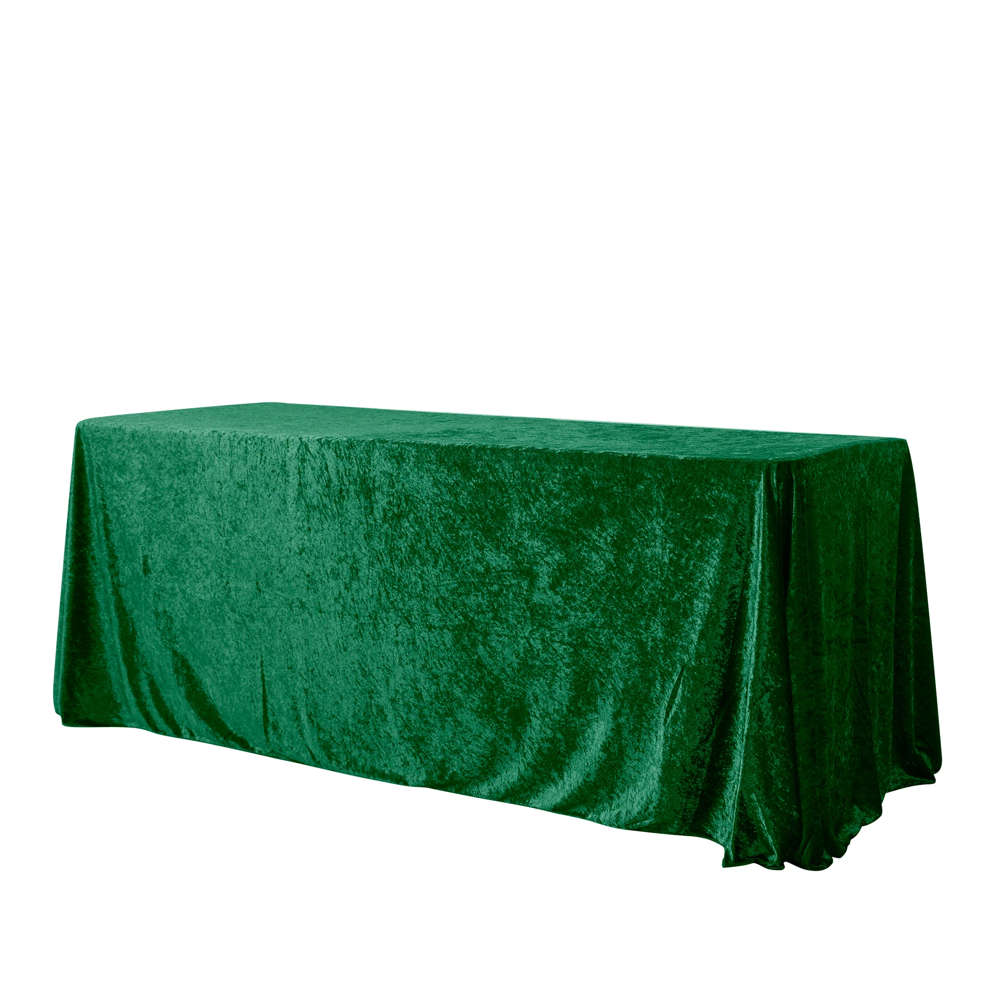 Velvet 90"x132" Rectangular Tablecloth - Forest Green