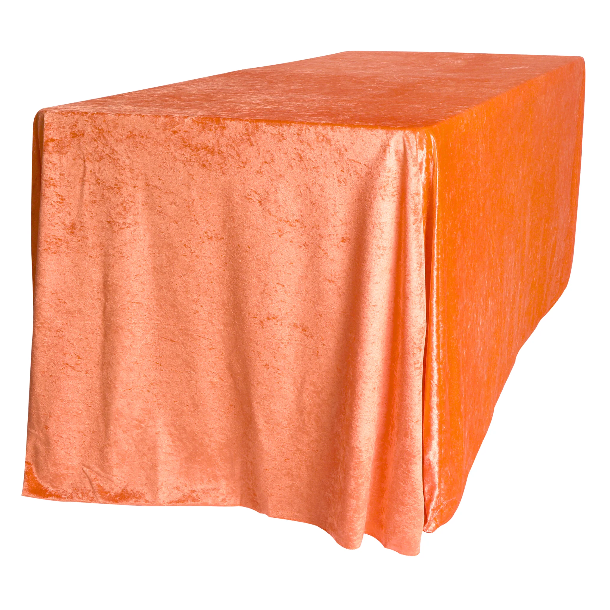 Velvet 90"x132" Rectangular Tablecloth - Orange - Image 2