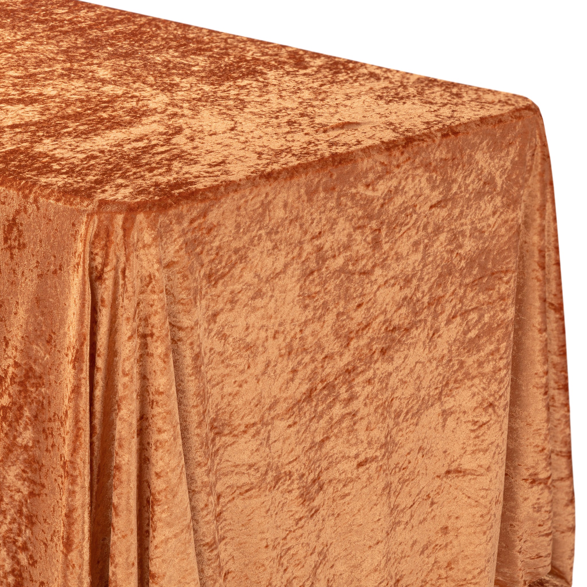 Velvet 90"x132" Rectangular Tablecloth - Rust - Image 2