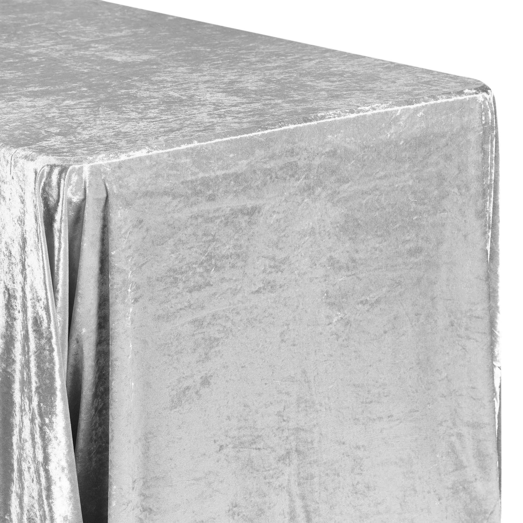 Velvet 90"x132" Rectangular Tablecloth - Silver - Image 5