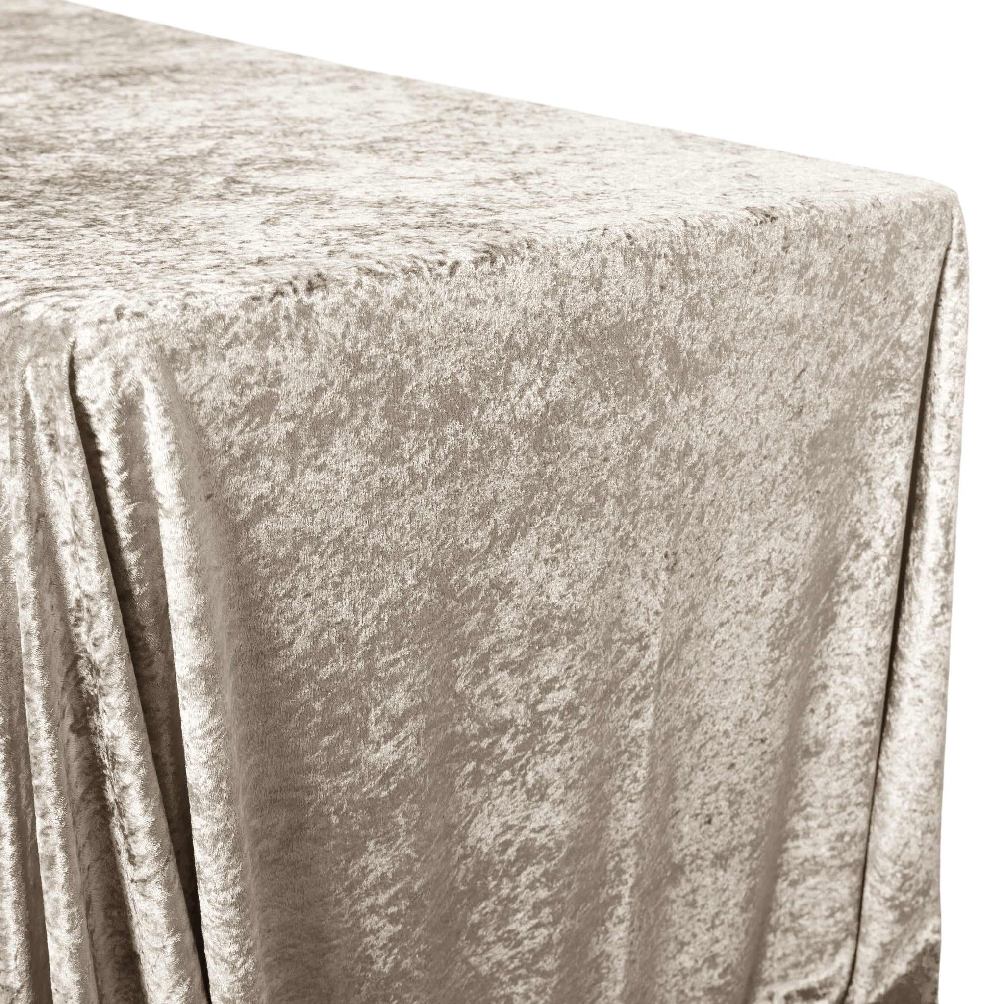 Velvet 90"x132" Rectangular Tablecloth - Taupe - Image 3