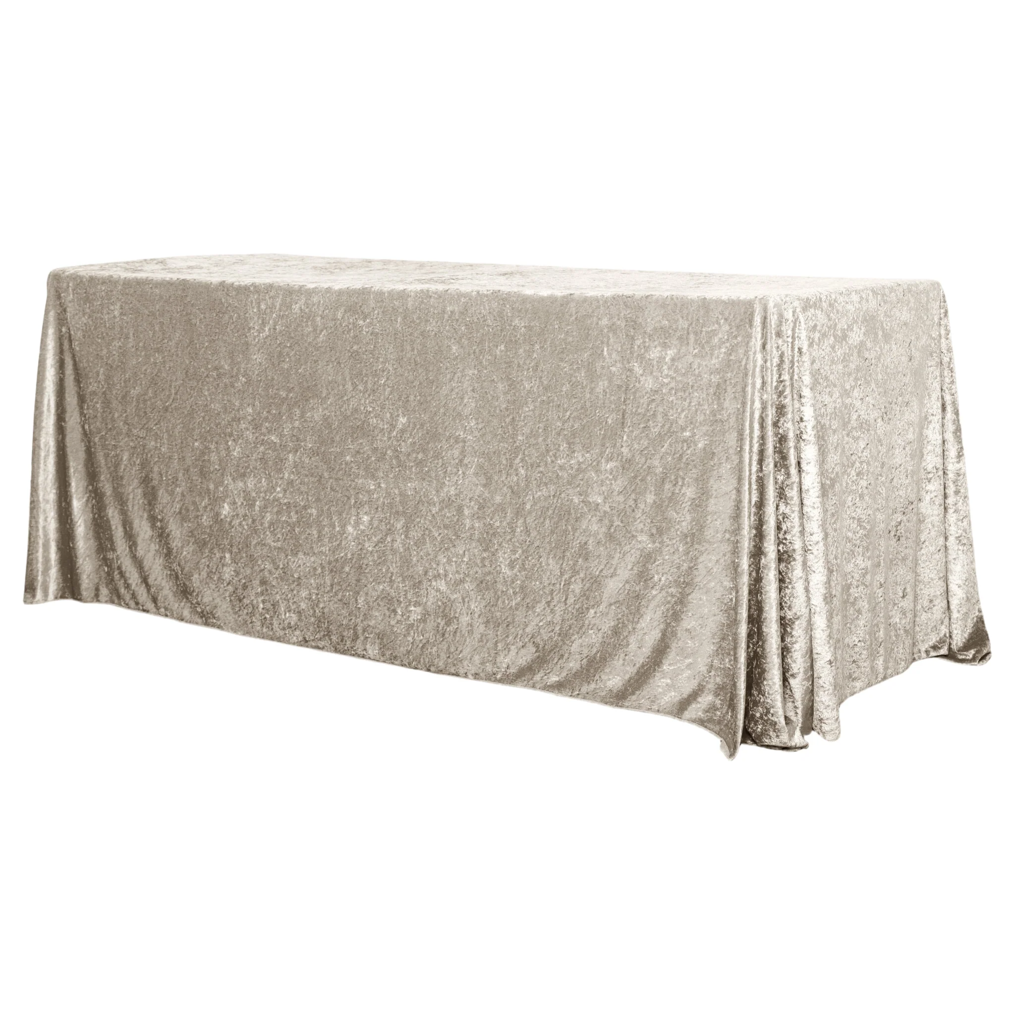 Velvet 90"x132" Rectangular Tablecloth - Taupe - Image 5
