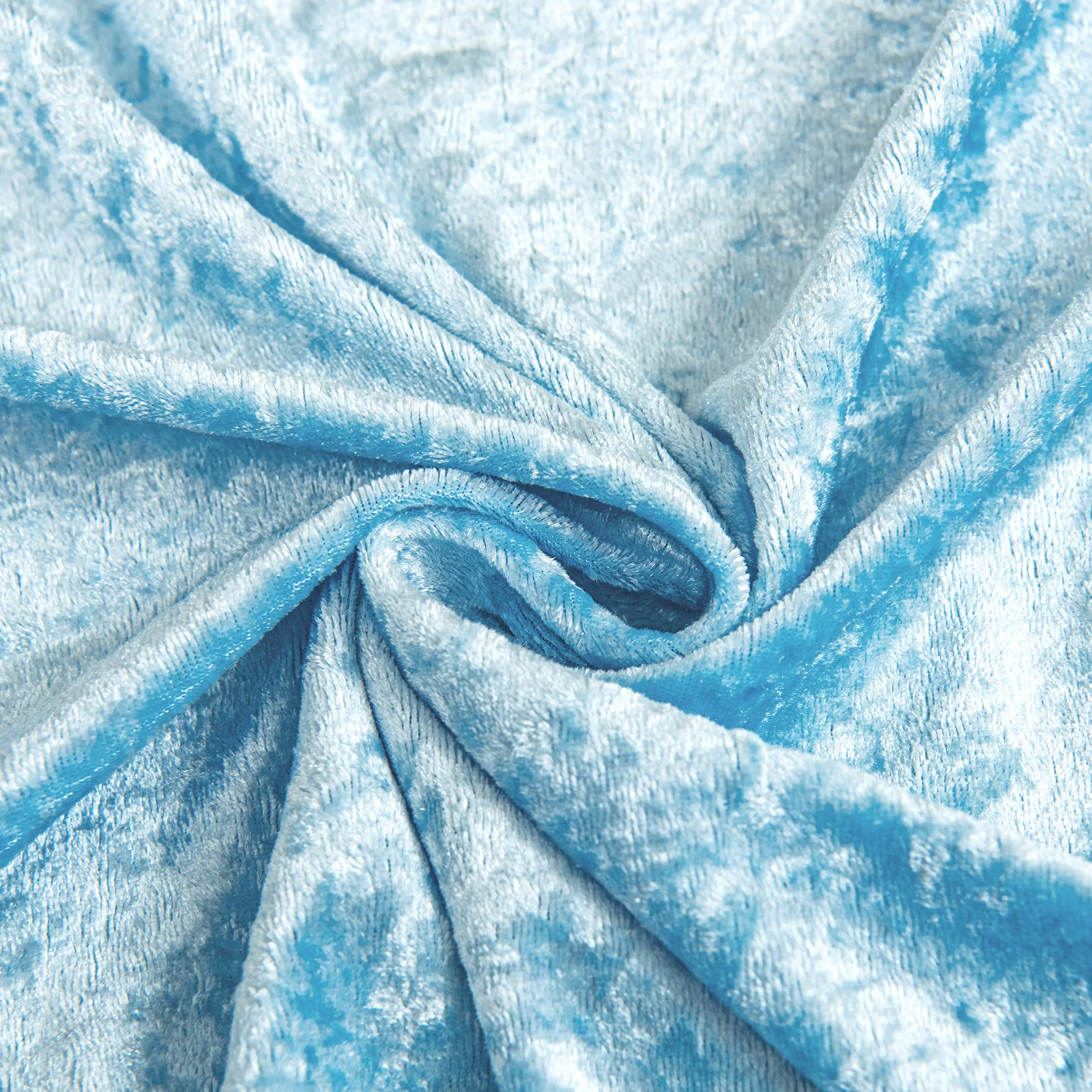 Velvet 90"x132" Rectangular Tablecloth - Baby Blue - Image 2