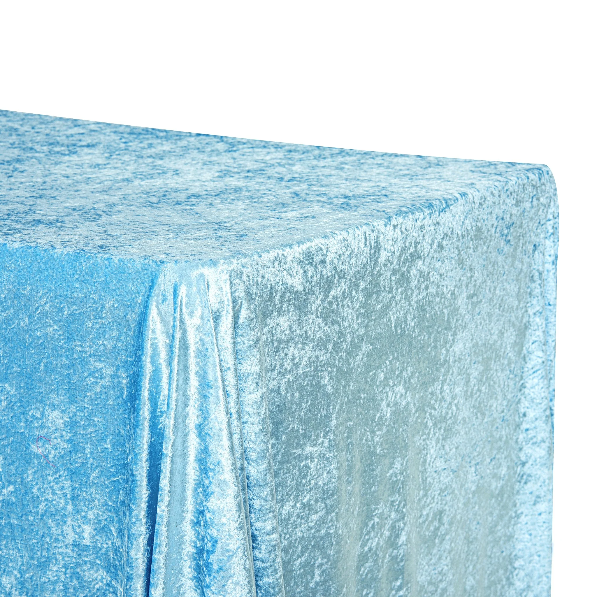 Velvet 90"x156" Rectangular Tablecloth - Baby Blue - Image 3