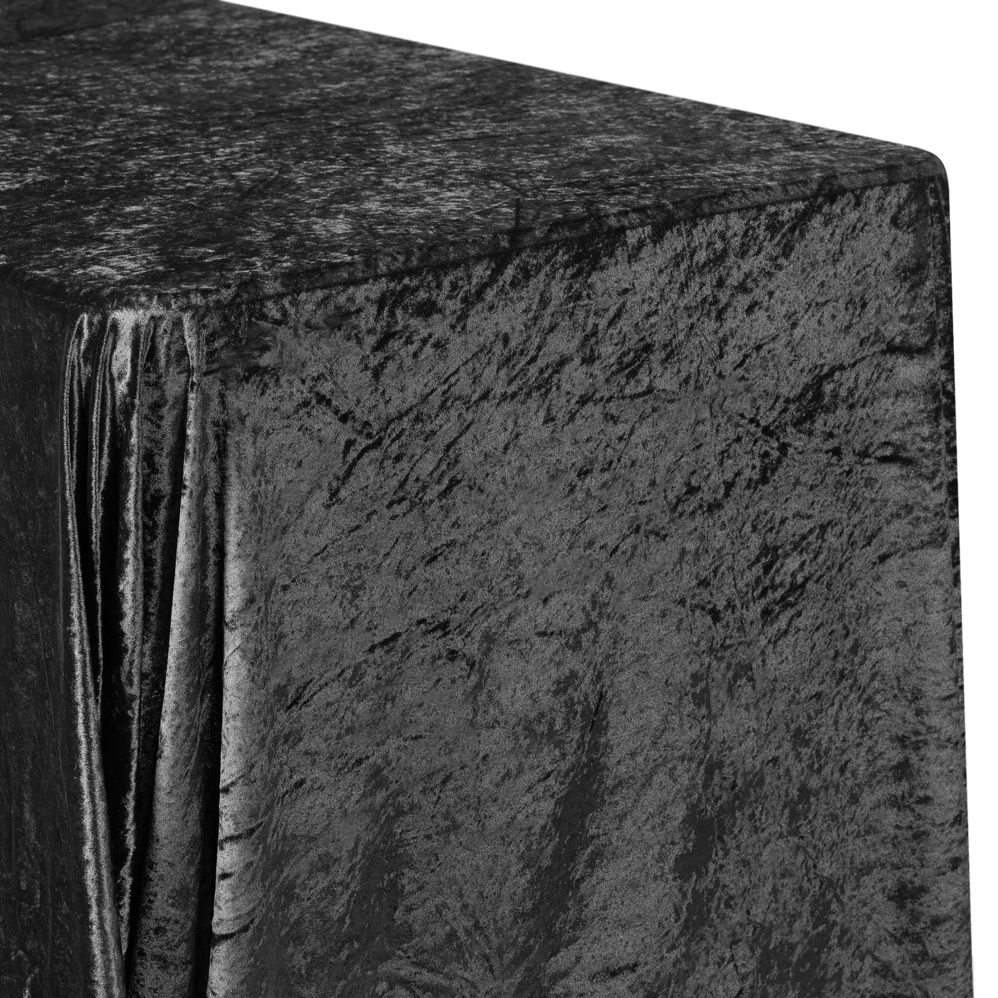 Velvet 90"x156" Rectangular Tablecloth - Black - Image 5