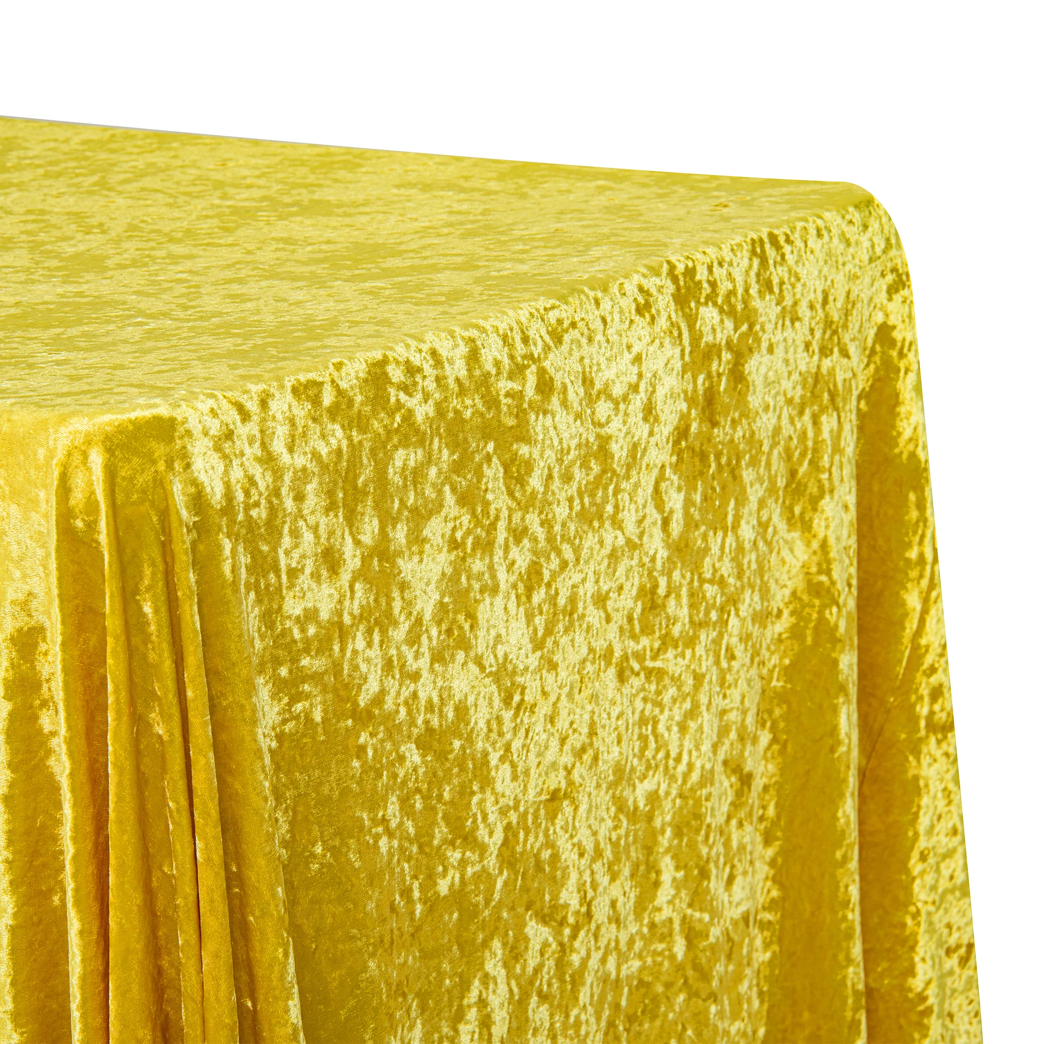 Velvet 90"x156" Rectangular Tablecloth - Canary Yellow - Image 3