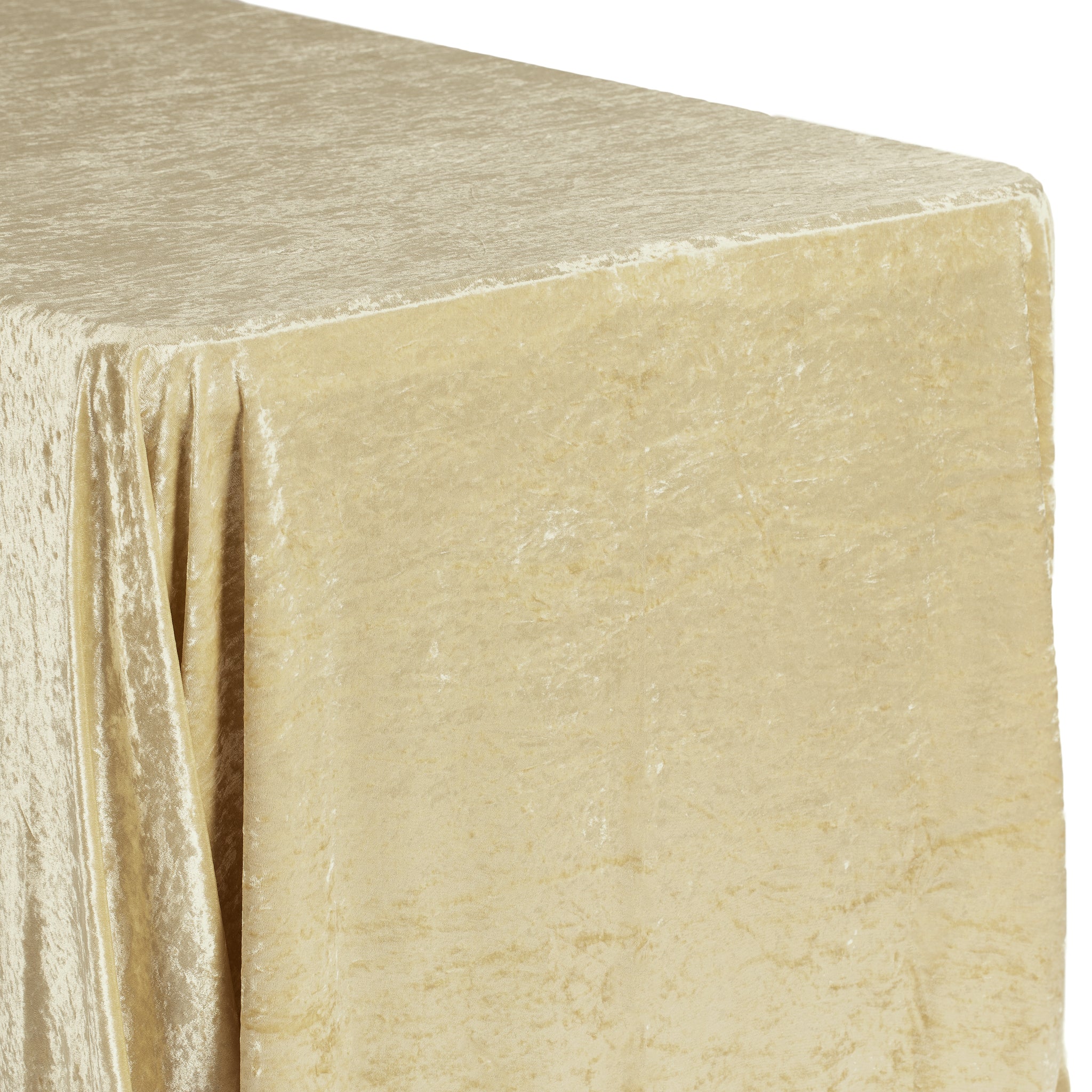 Velvet 90"x156" Rectangular Tablecloth - Champagne - Image 2