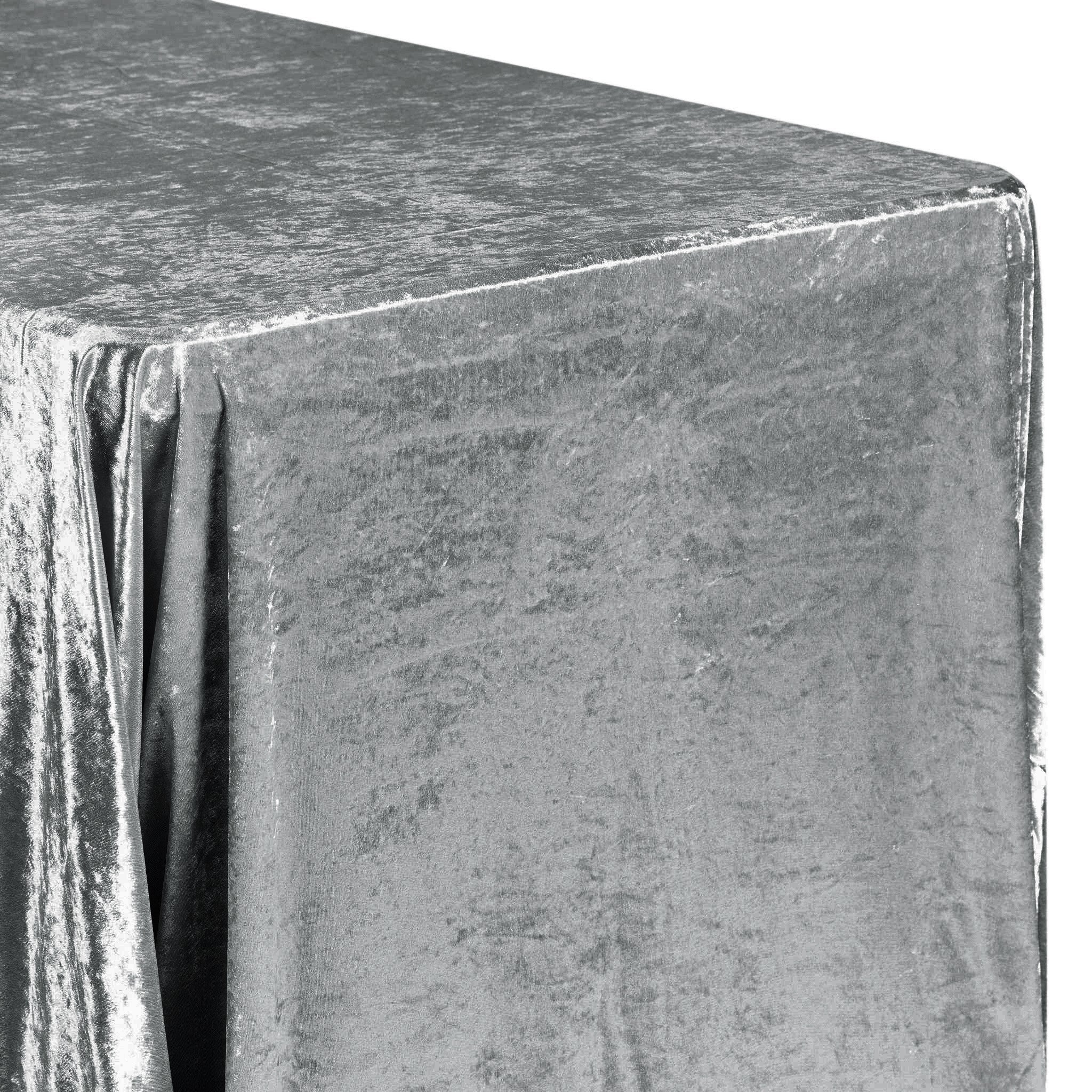 Velvet 90"x156" Rectangular Tablecloth - Charcoal - Image 4