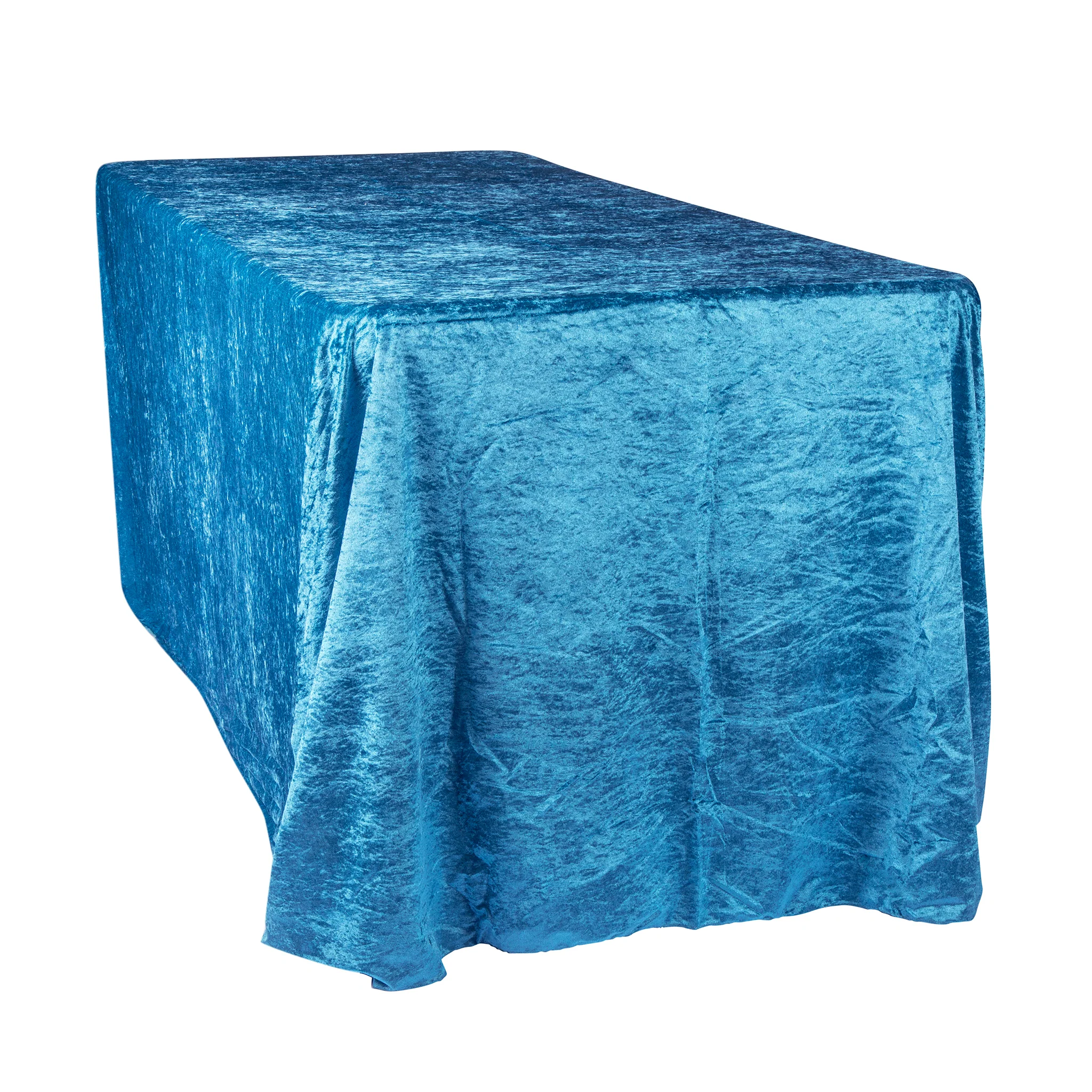 Velvet 90"x156" Rectangular Tablecloth - Dark Teal - Image 6
