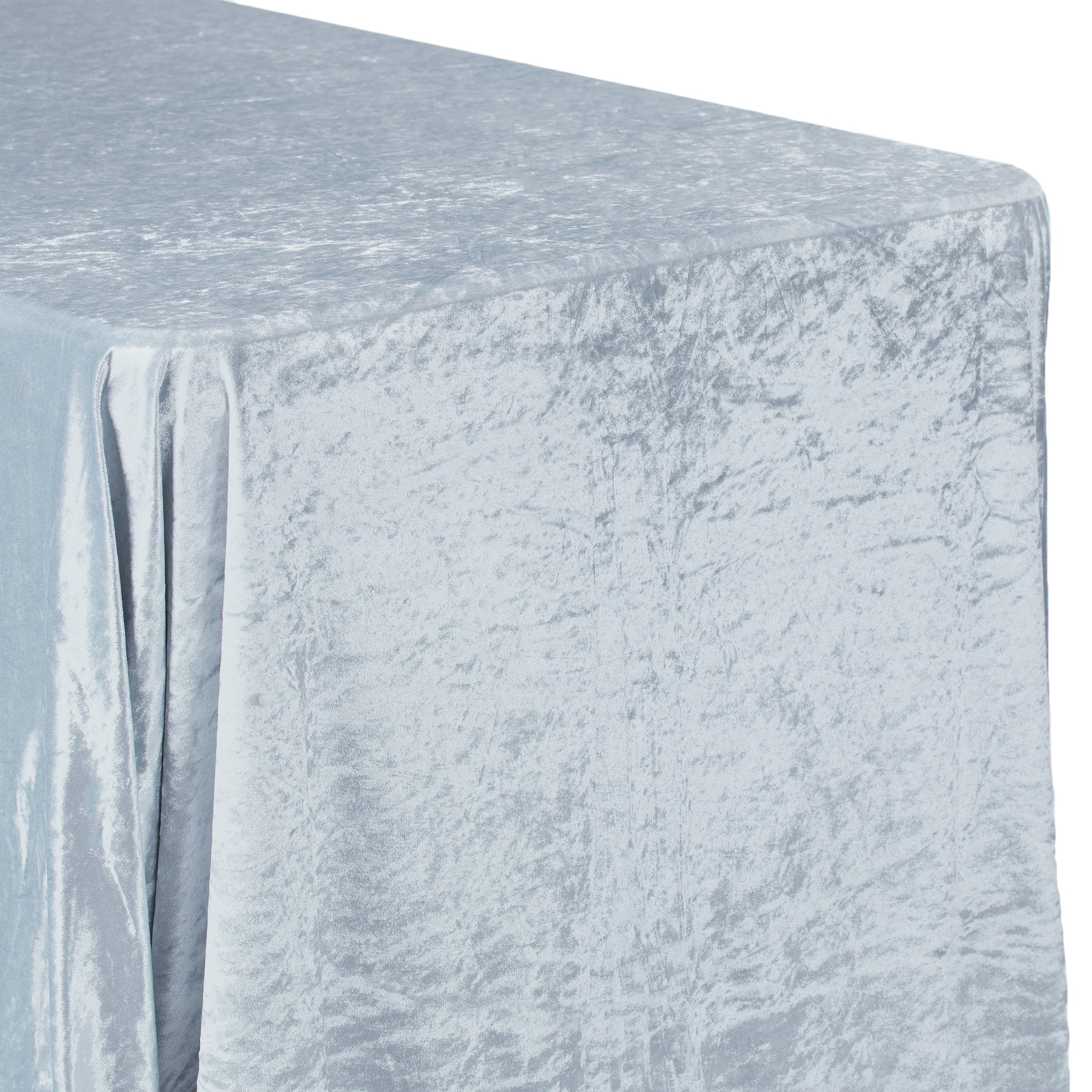 Velvet 90"x156" Rectangular Tablecloth - Dusty Blue - Image 4