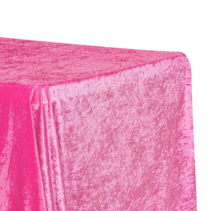 Velvet 90"x156" Rectangular Tablecloth - Fuchsia - Image 2